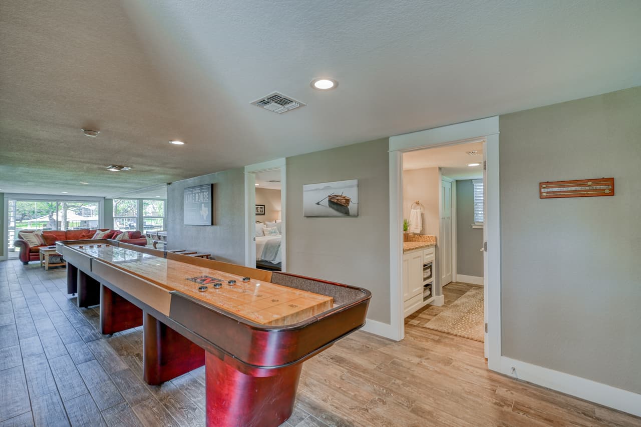 Lower Level - Full size competition shuffleboard