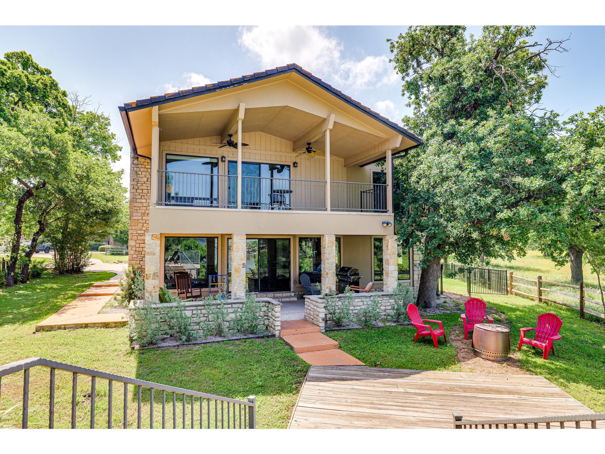 Back of home - balconies overlook lake
