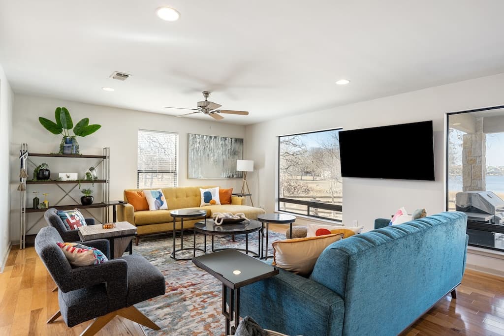 Living room with smart TV