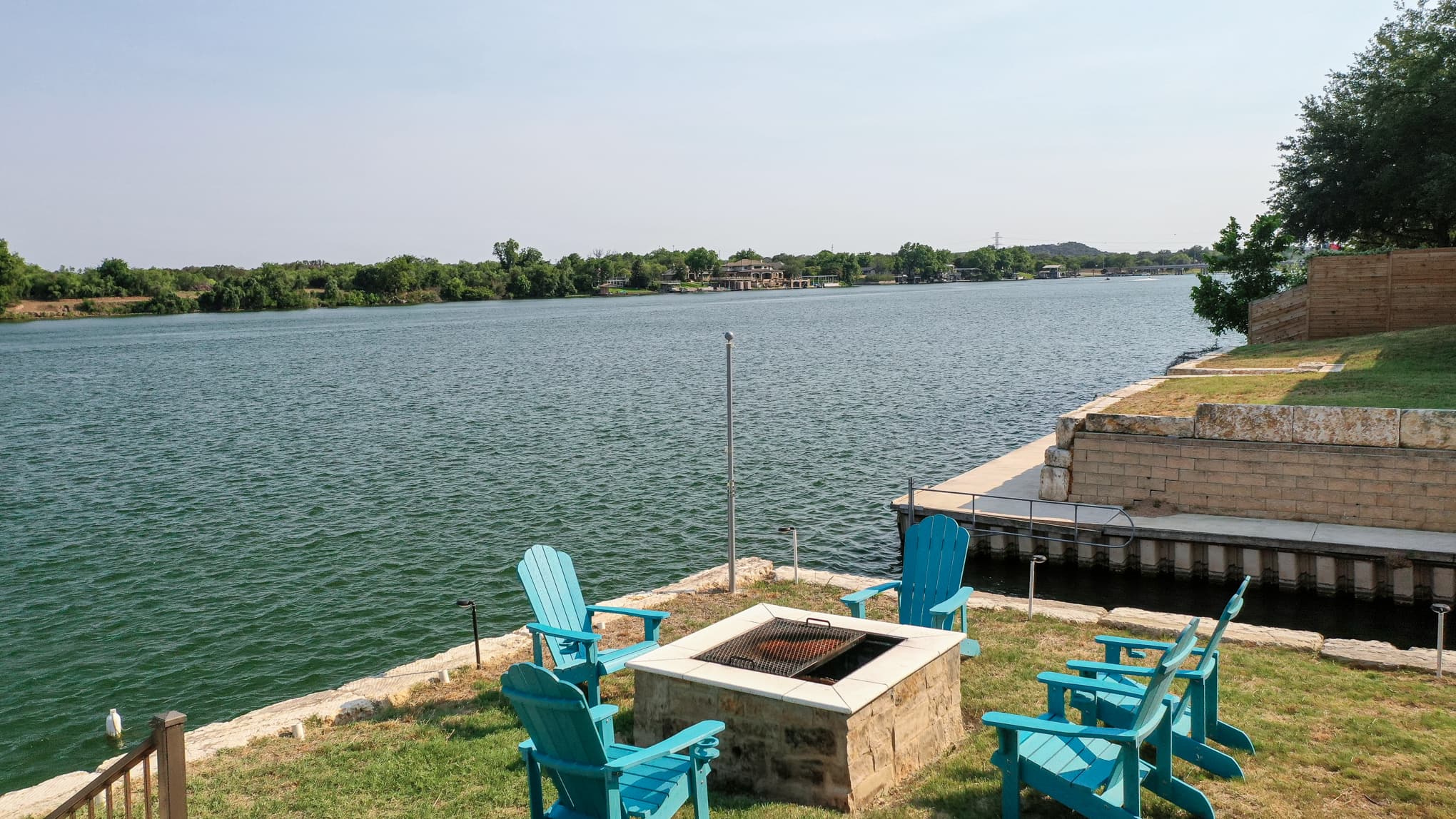 Enjoy the firepit with views of the lake