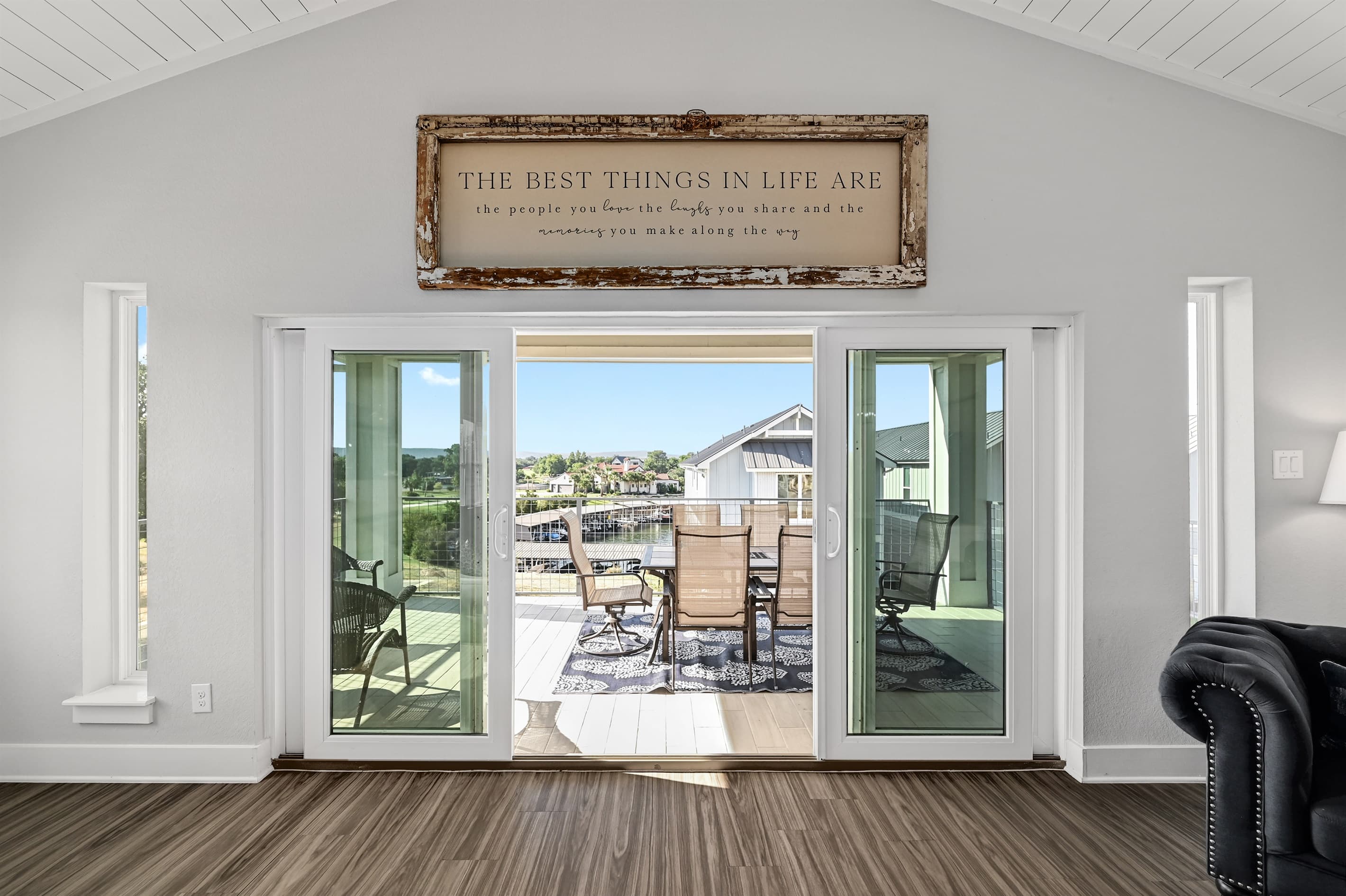 Family room open to the lake