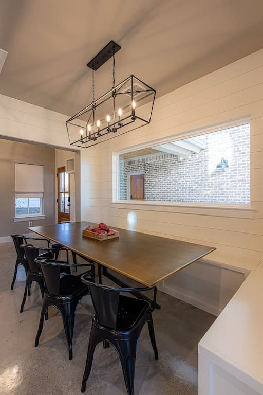 Large dining table with seating for 10-12
