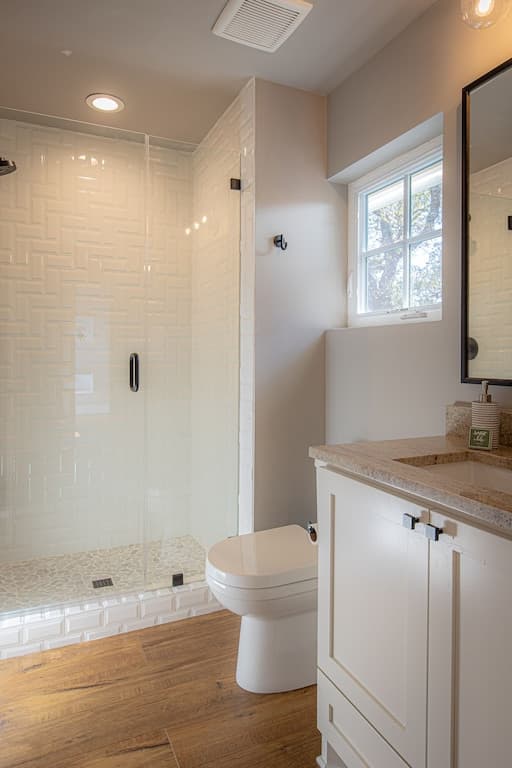 Full bathroom with stand up shower
