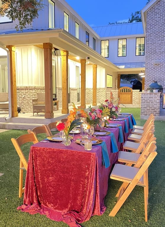 How about a small dinner gathering by the pool?