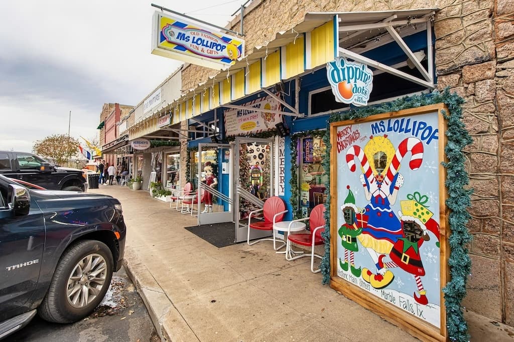 Fun shops on Main St in Marble Falls