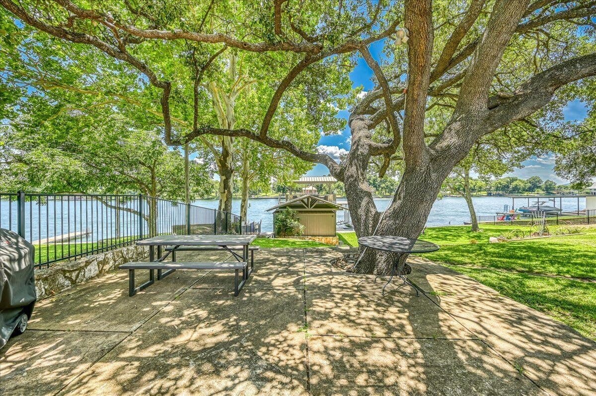 Outdoor propane grill and patio with picnic table