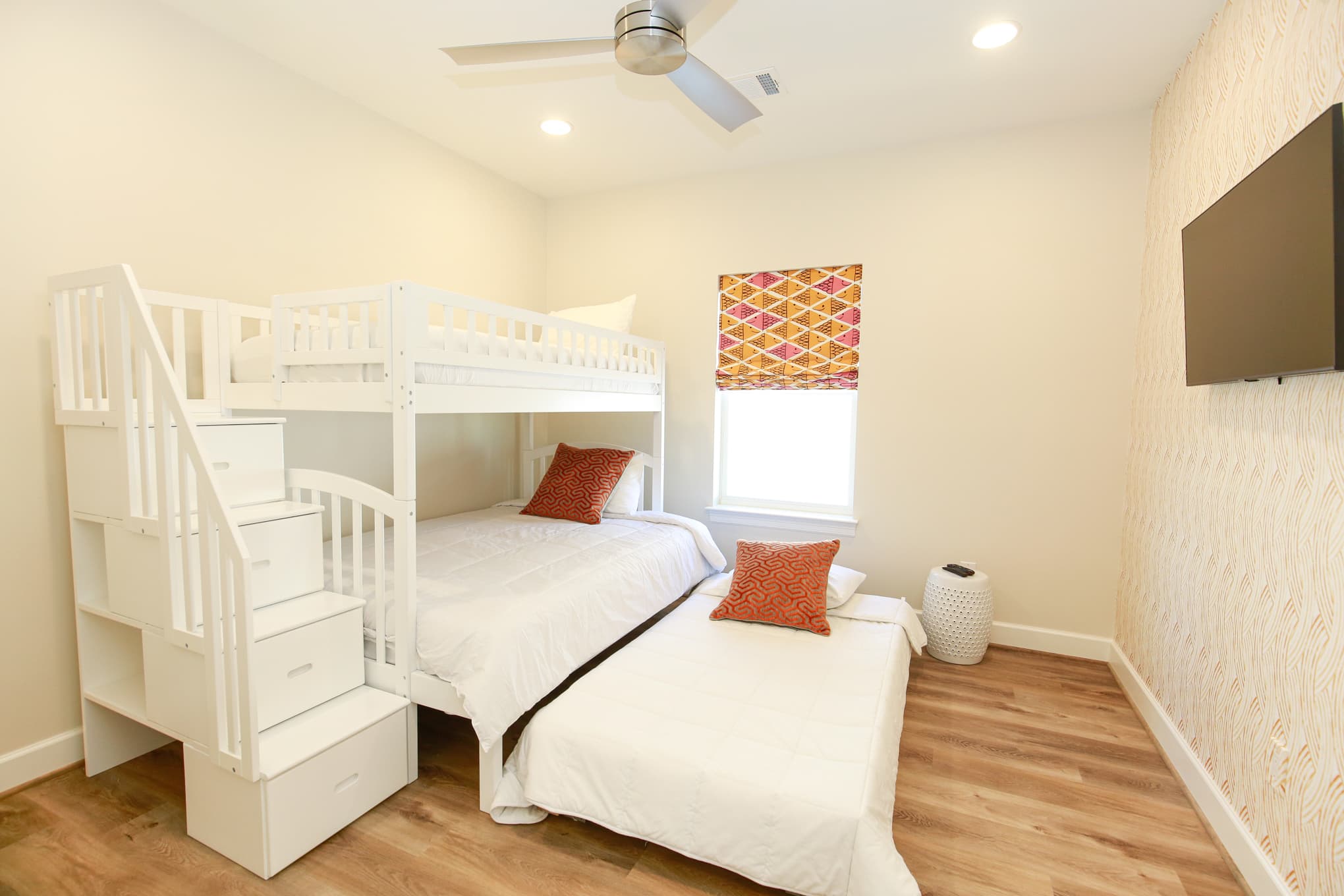 Bedroom 3 with full bed, twin top and twin trundle