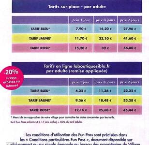 Tarifs