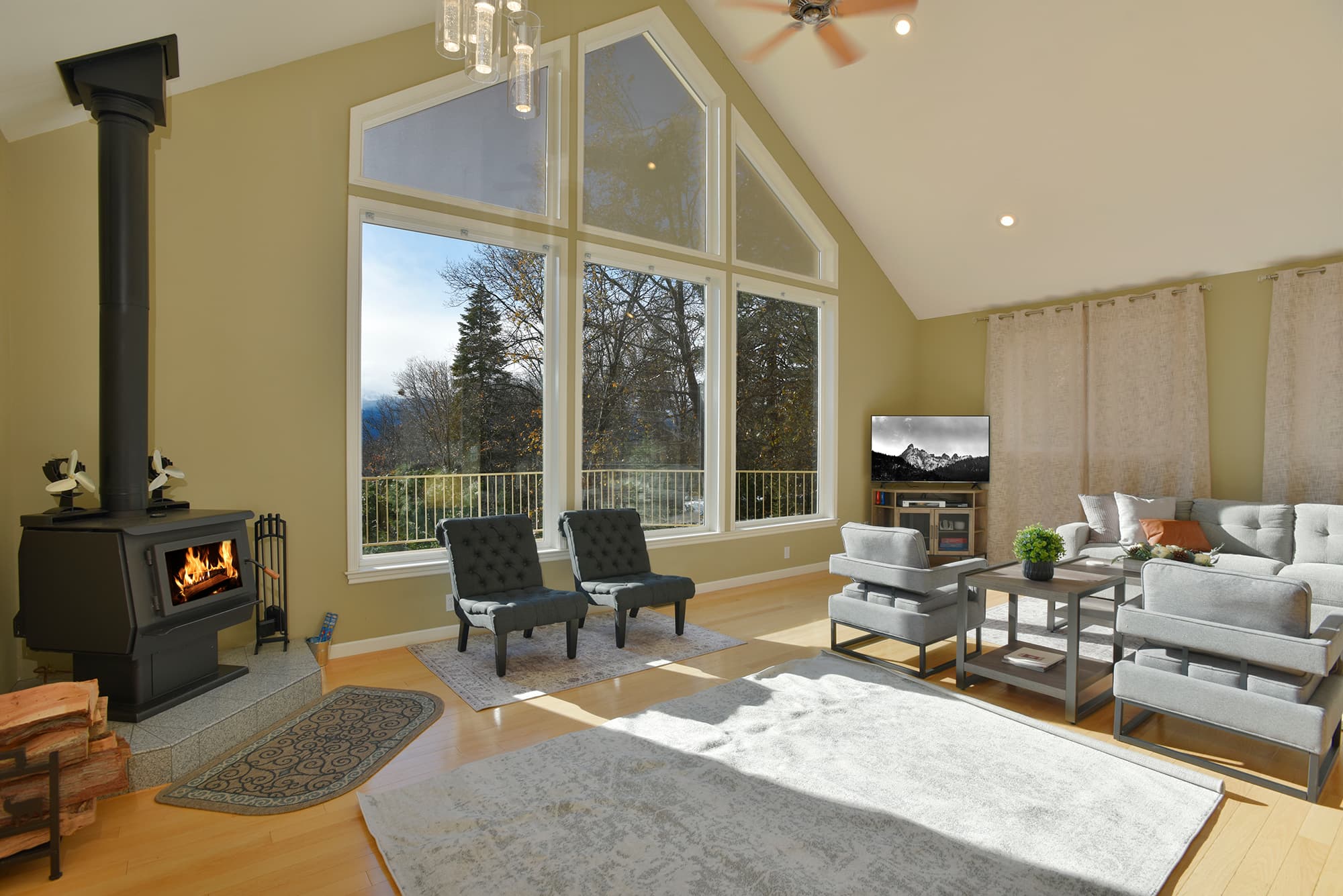 Enjoy a crackling fire