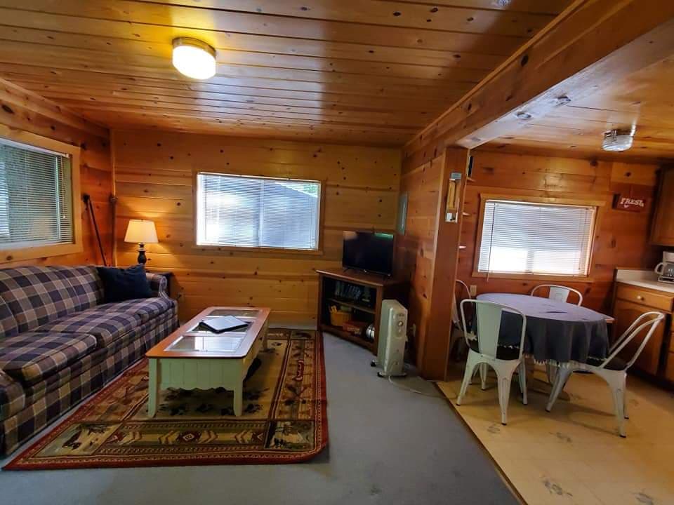 Living and dining areas