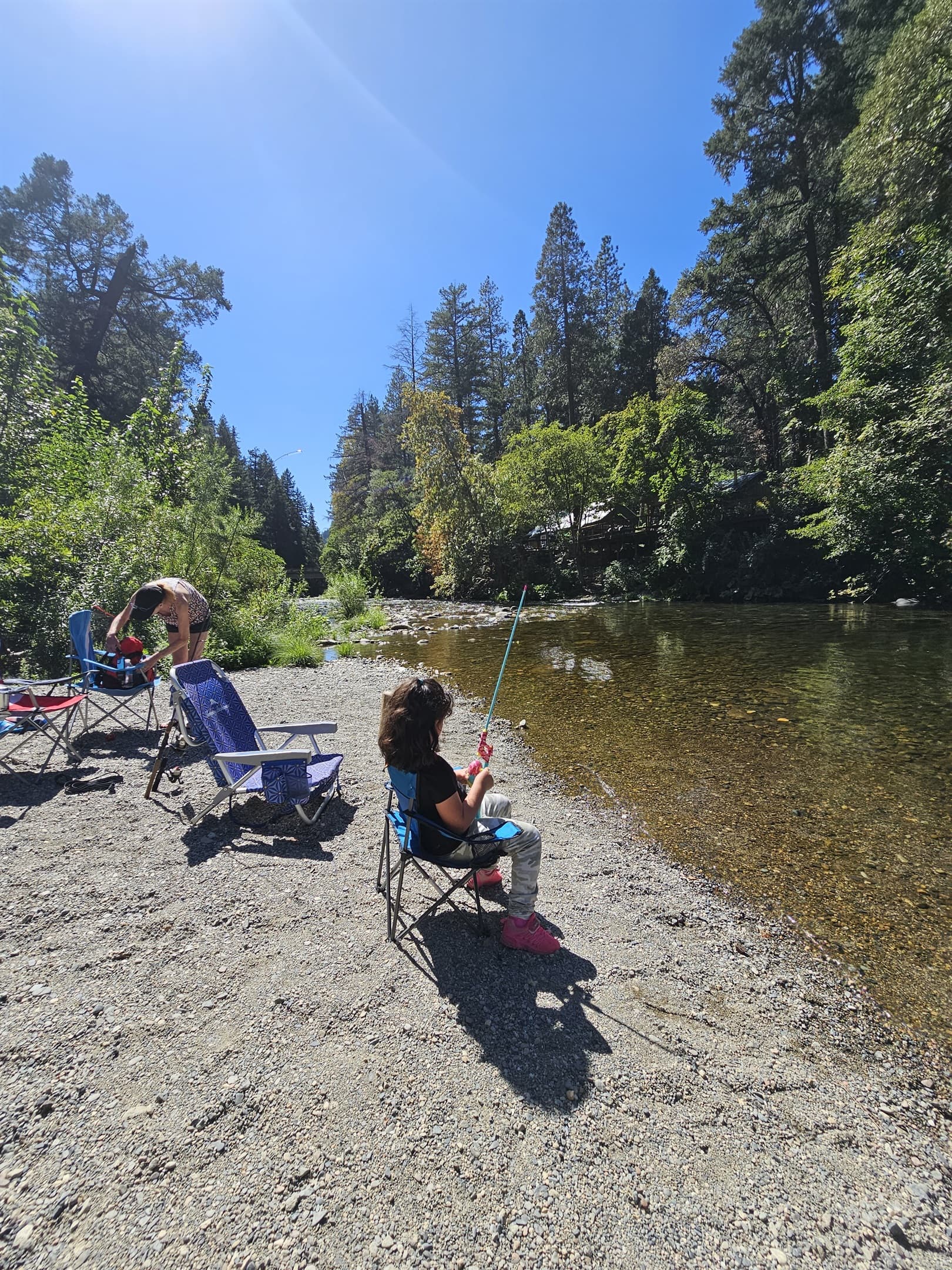 Fishing- cabins are in background