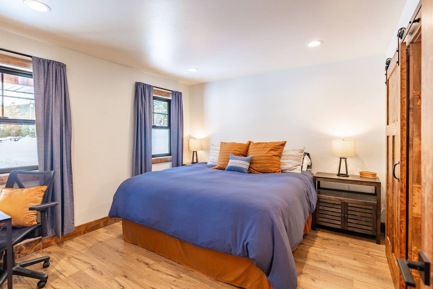 Primary bedroom with attached 3/4 bath