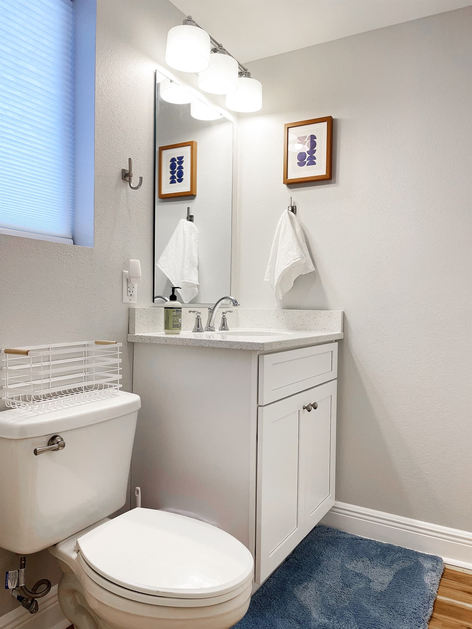 2nd bathroom -- one of the many places with extra hooks for your swimsuits, towels, toiletry bag,