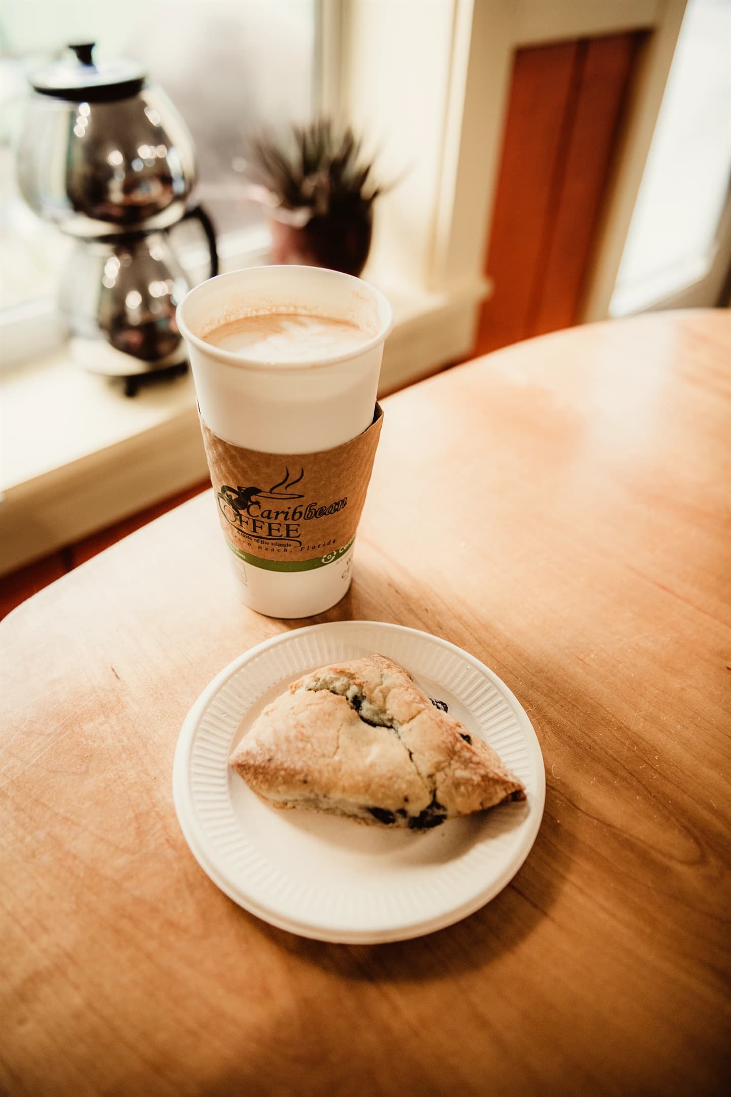 Caribbean Coffee cinnamon rolls and scones are famous! Just 1 mile up 98.