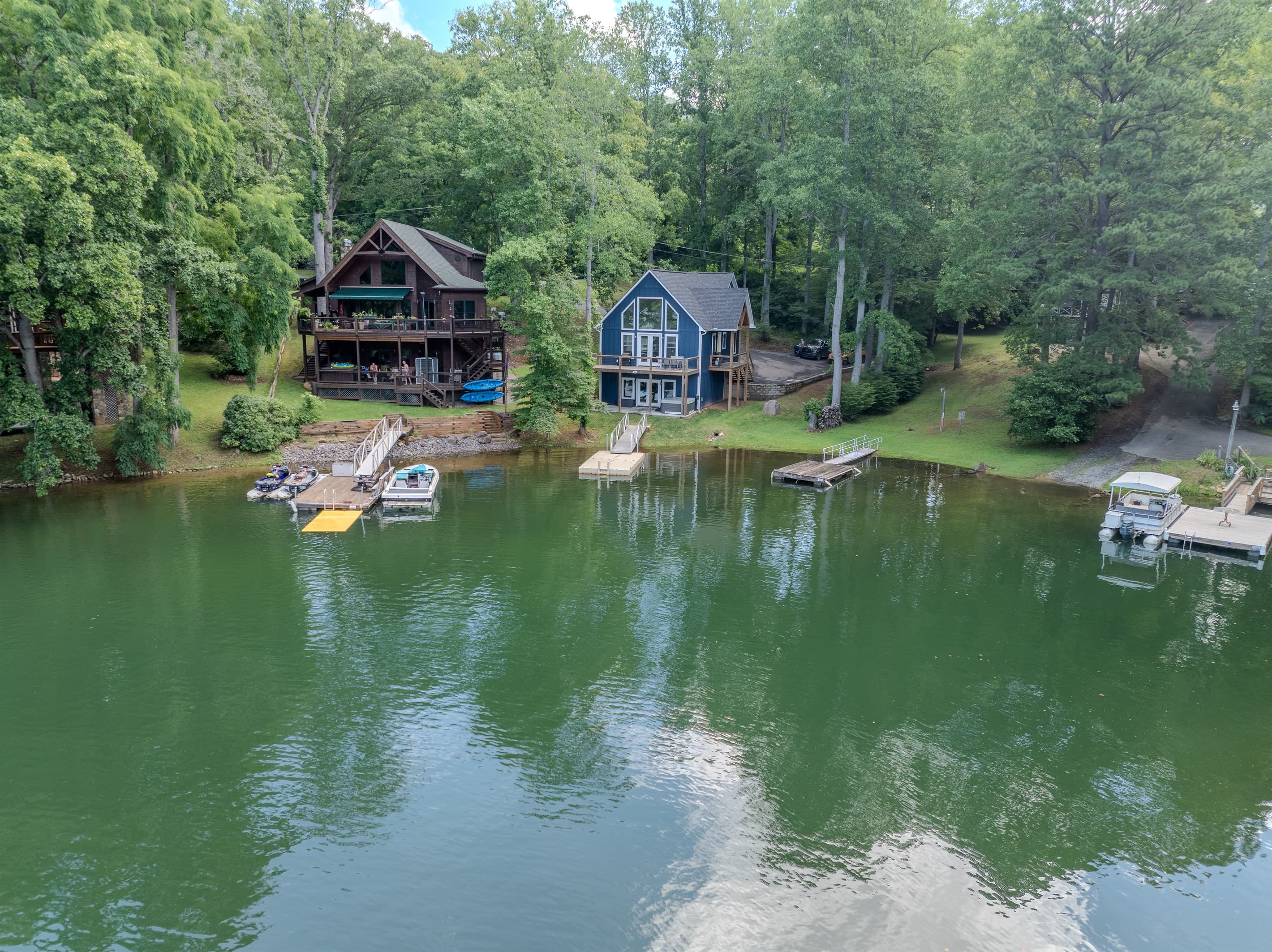 Set in a quiet cove on Lake Santeetlah- enjoy your own private dock