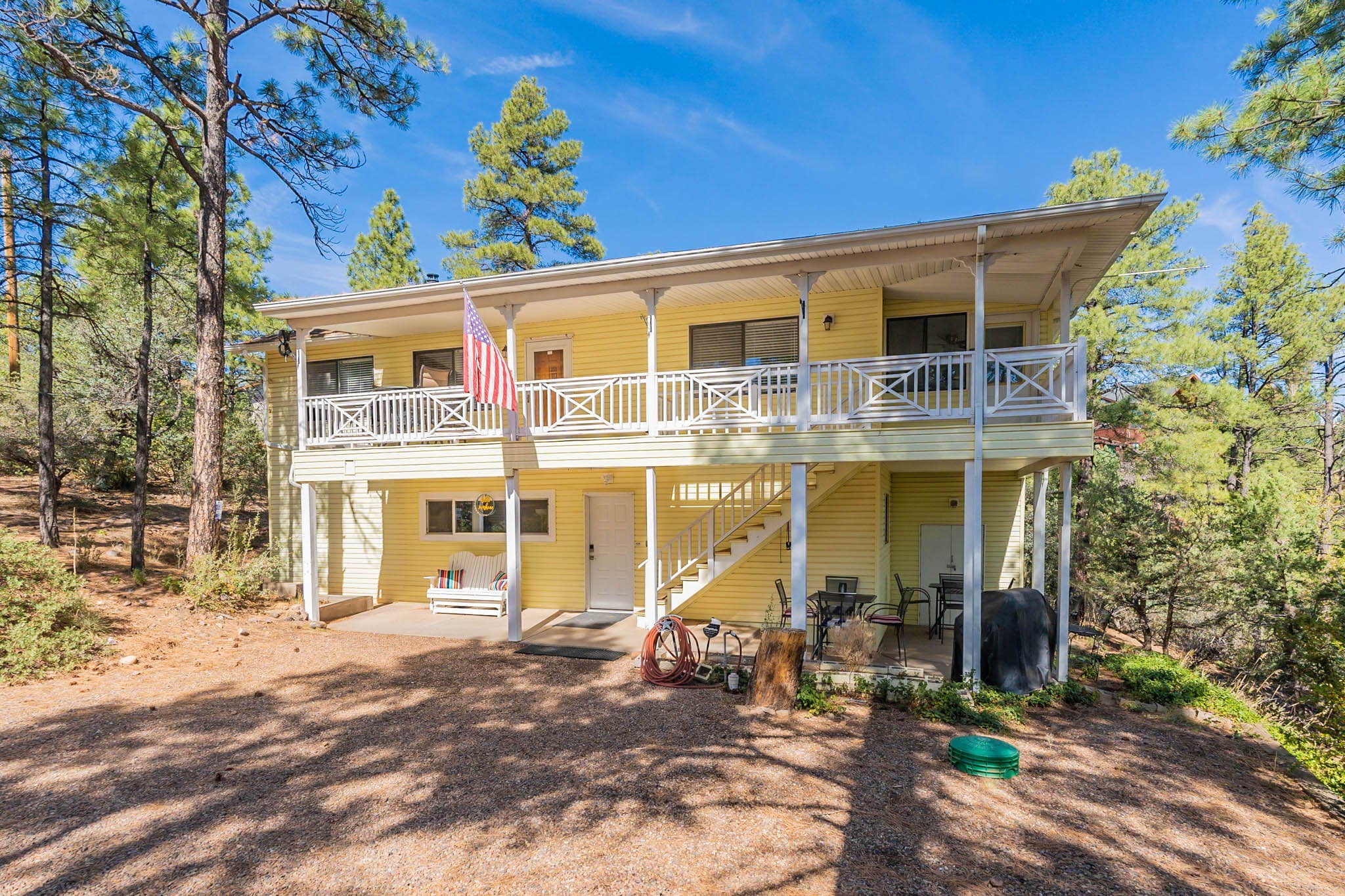 Family Fun Cedar Escape is located on 2.5 acres