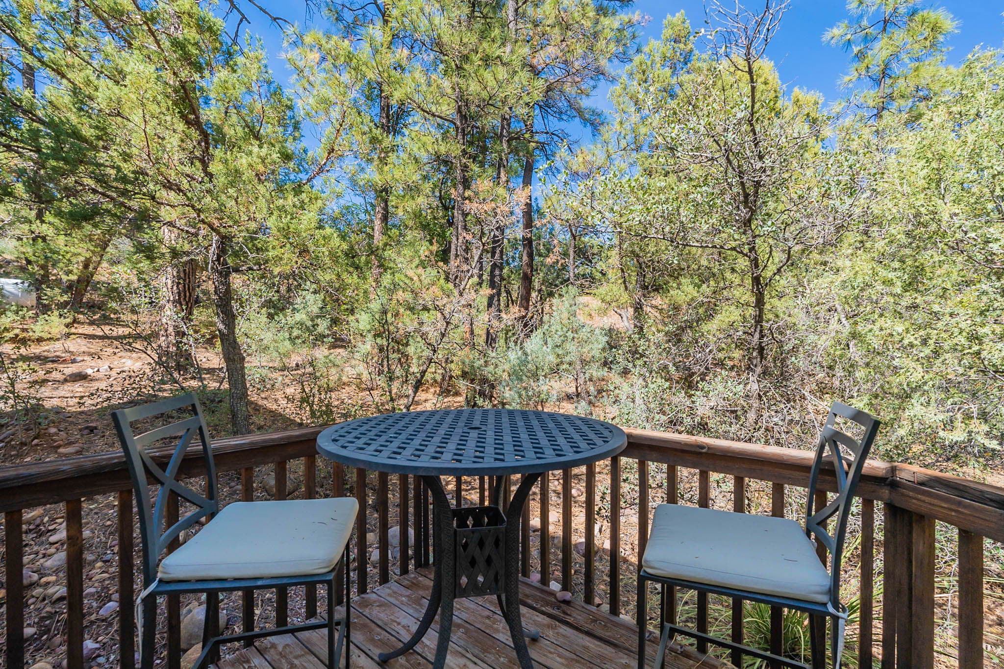 Cute little back deck to take in the wonderful views.