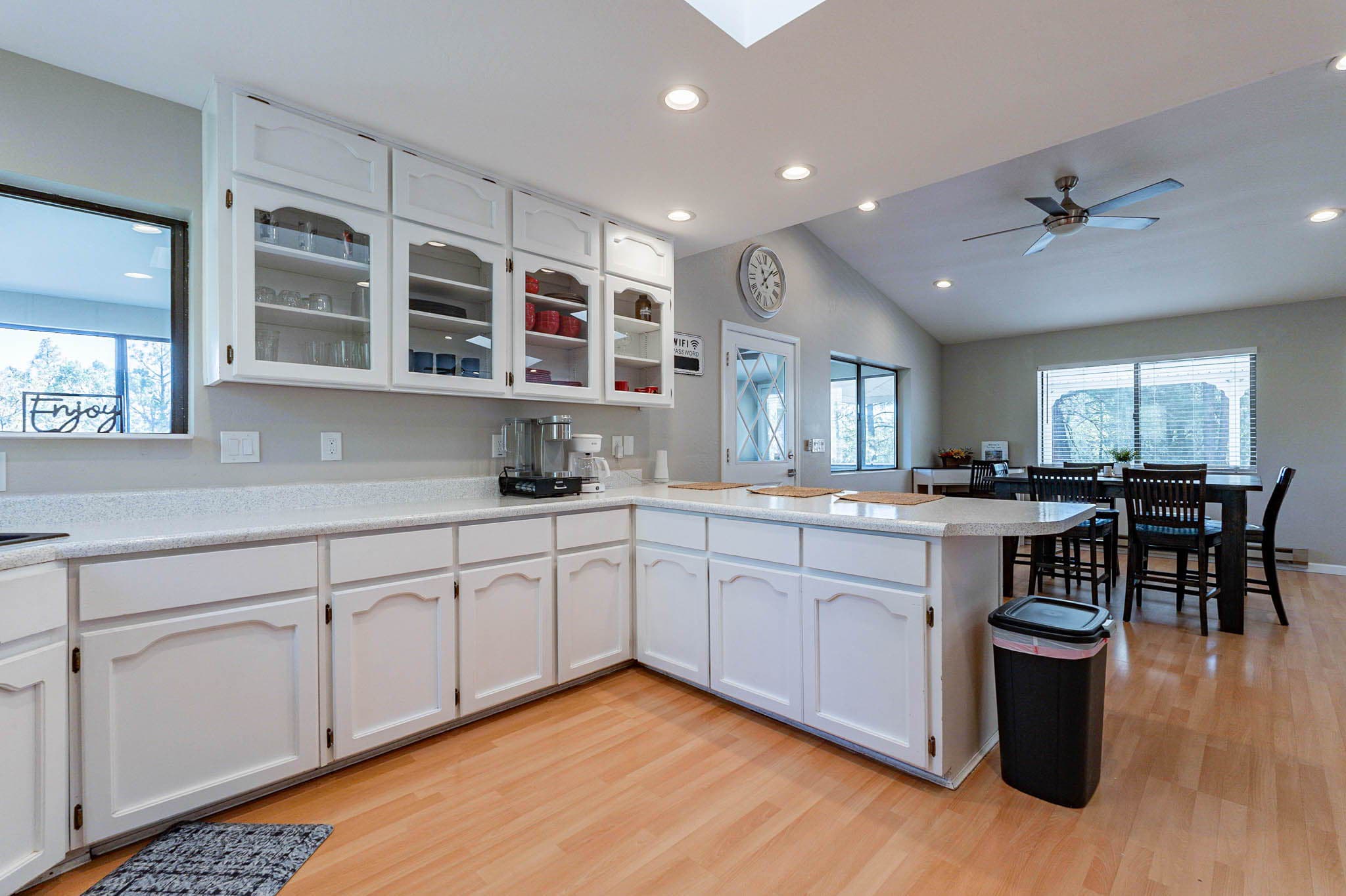 Open and bright delightful kitchen.