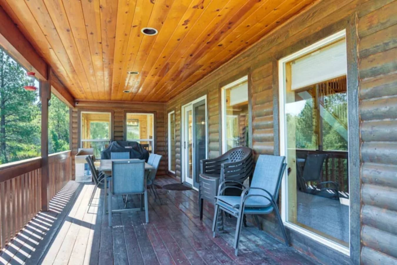 Barbecue grill and outdoor dining table