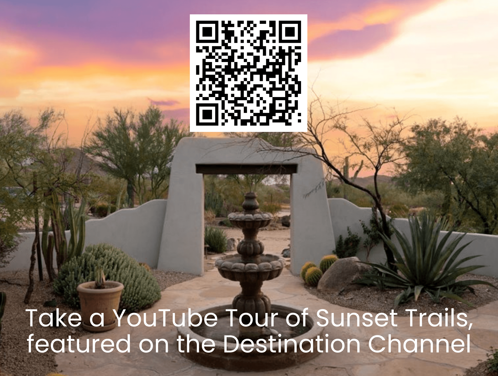 Featured on the show Staycation on The Destination Channel. Use the QR code to see the TV show segment and get a great tour through Sunset Trails!