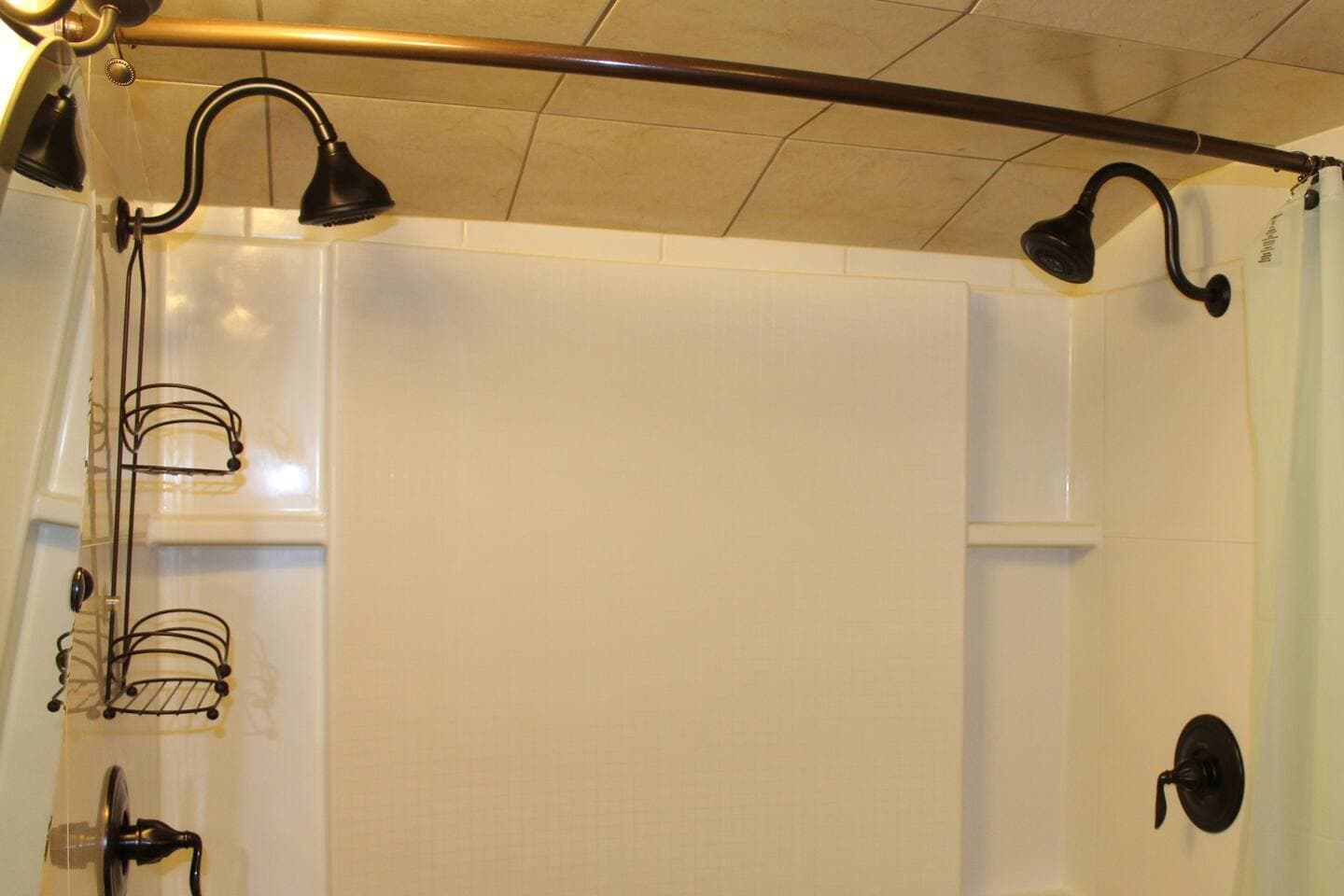 "Jack and Jill" shower in full bathroom #1 on main floor, between bedrooms #1 and #2