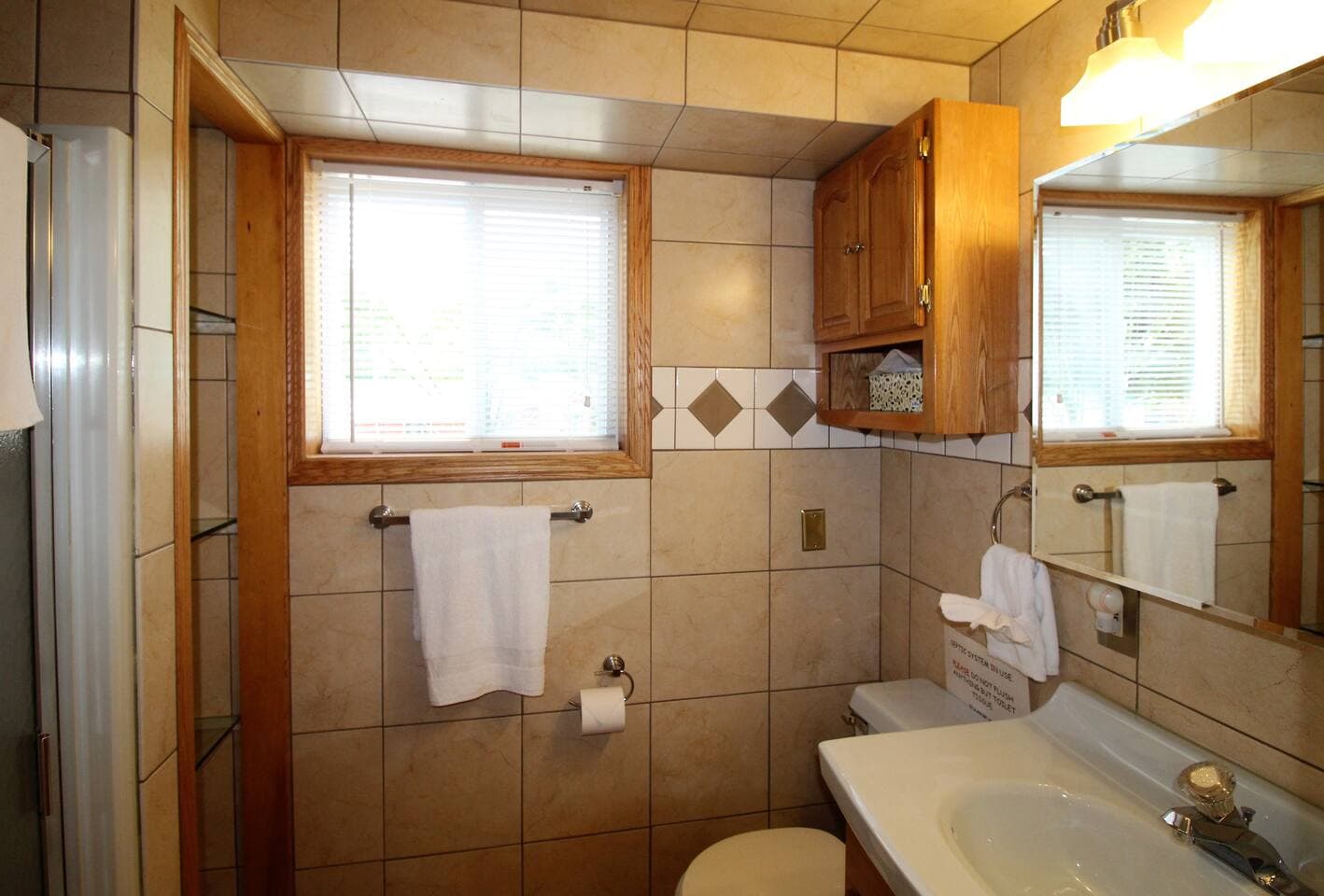 Full bathroom #2, with stall shower, downstairs off the main living area