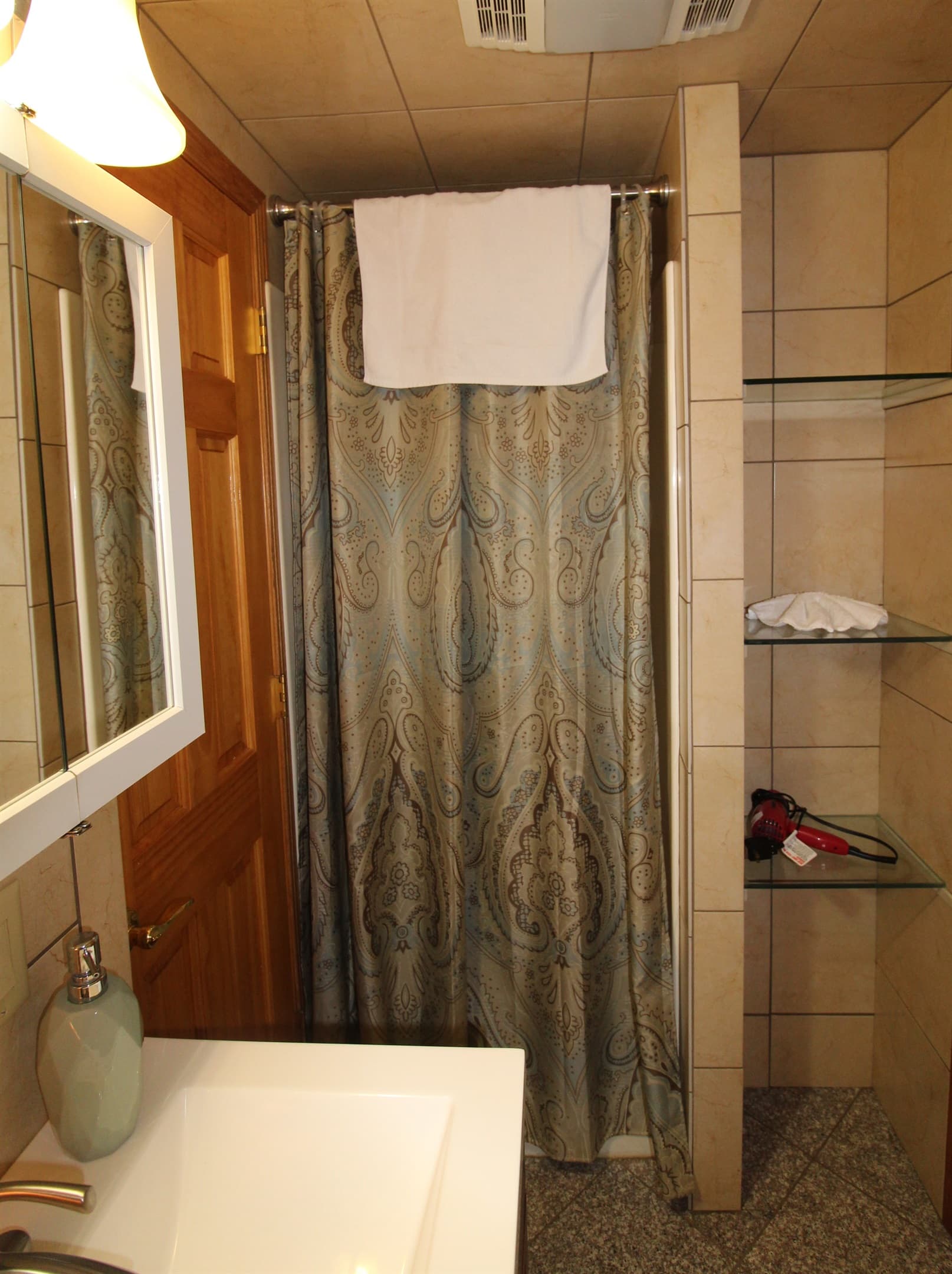Full bathroom #4 with stall shower, upstairs off the king and twin bedrooms