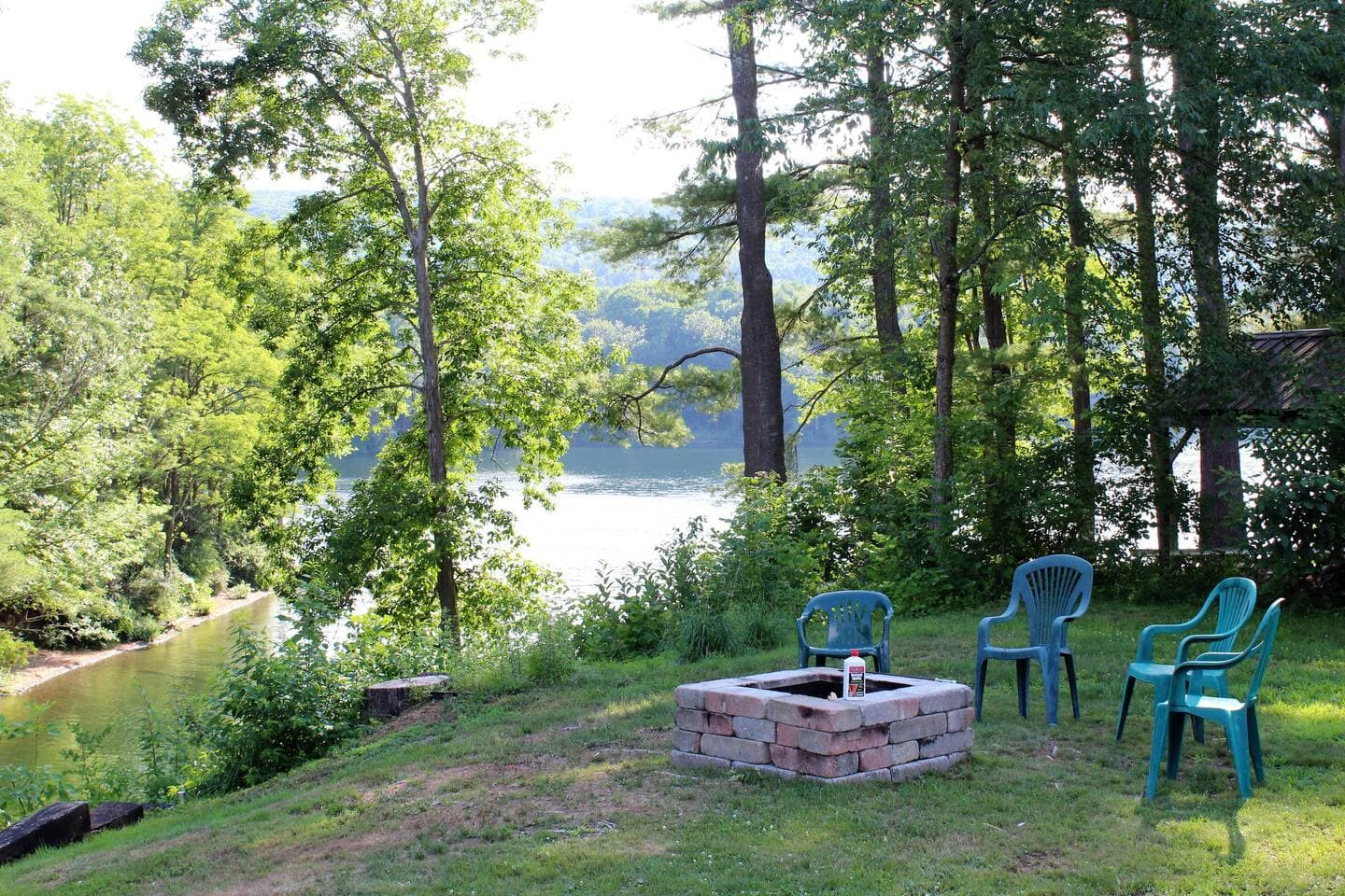 Private firepit overlooking the water, for telling stories, watching the sunset and roasting marshmallows!