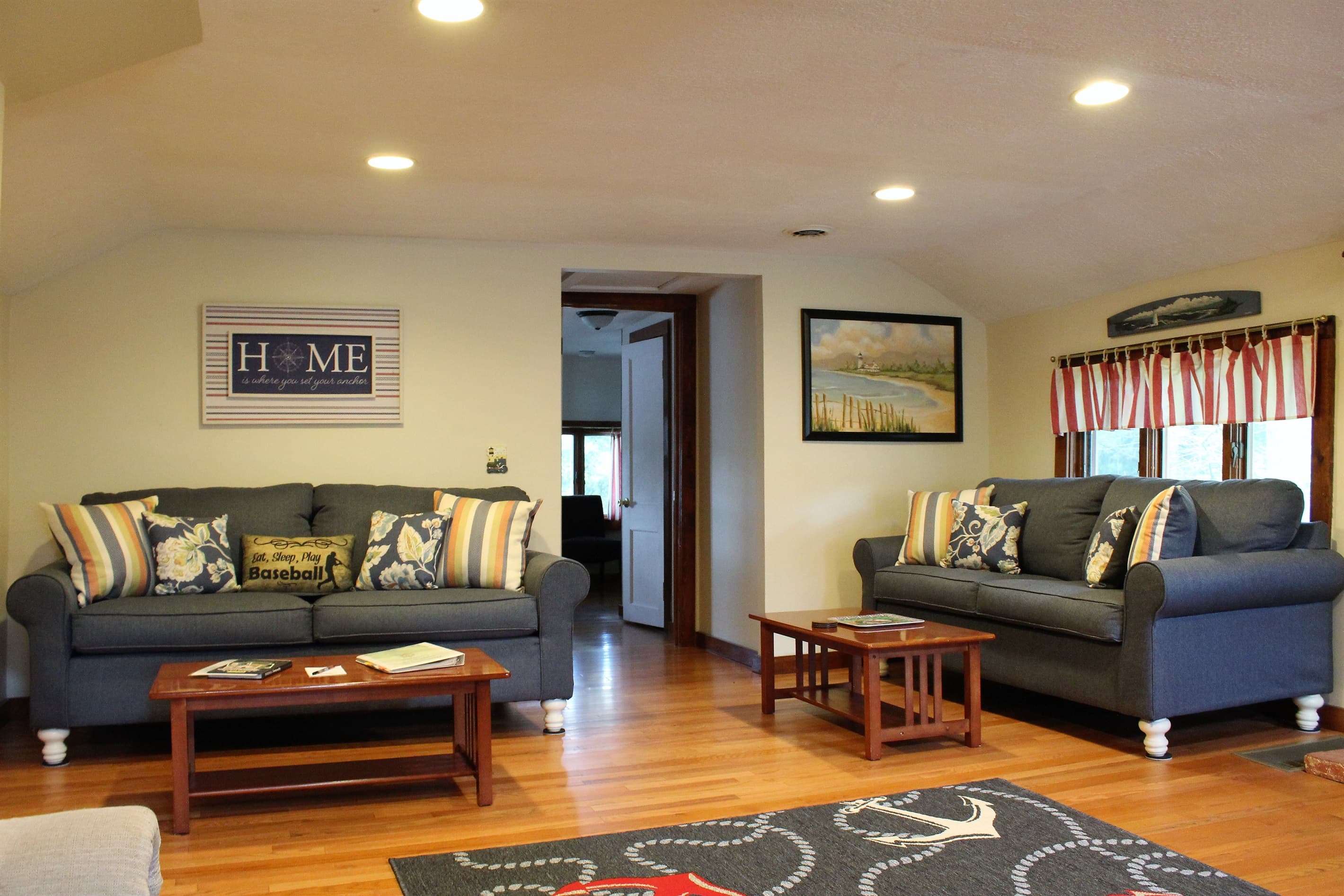Large living room with hardwood floors