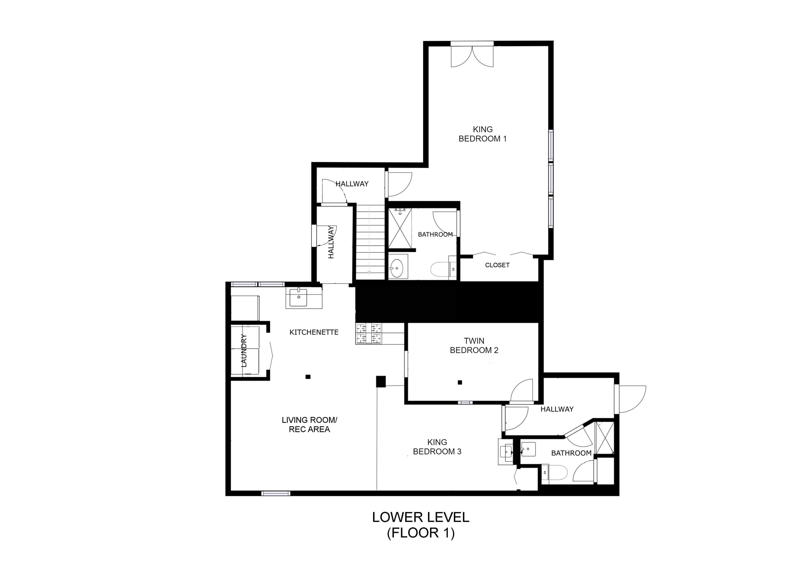 "Captain's Lookout" floor plan - lower level