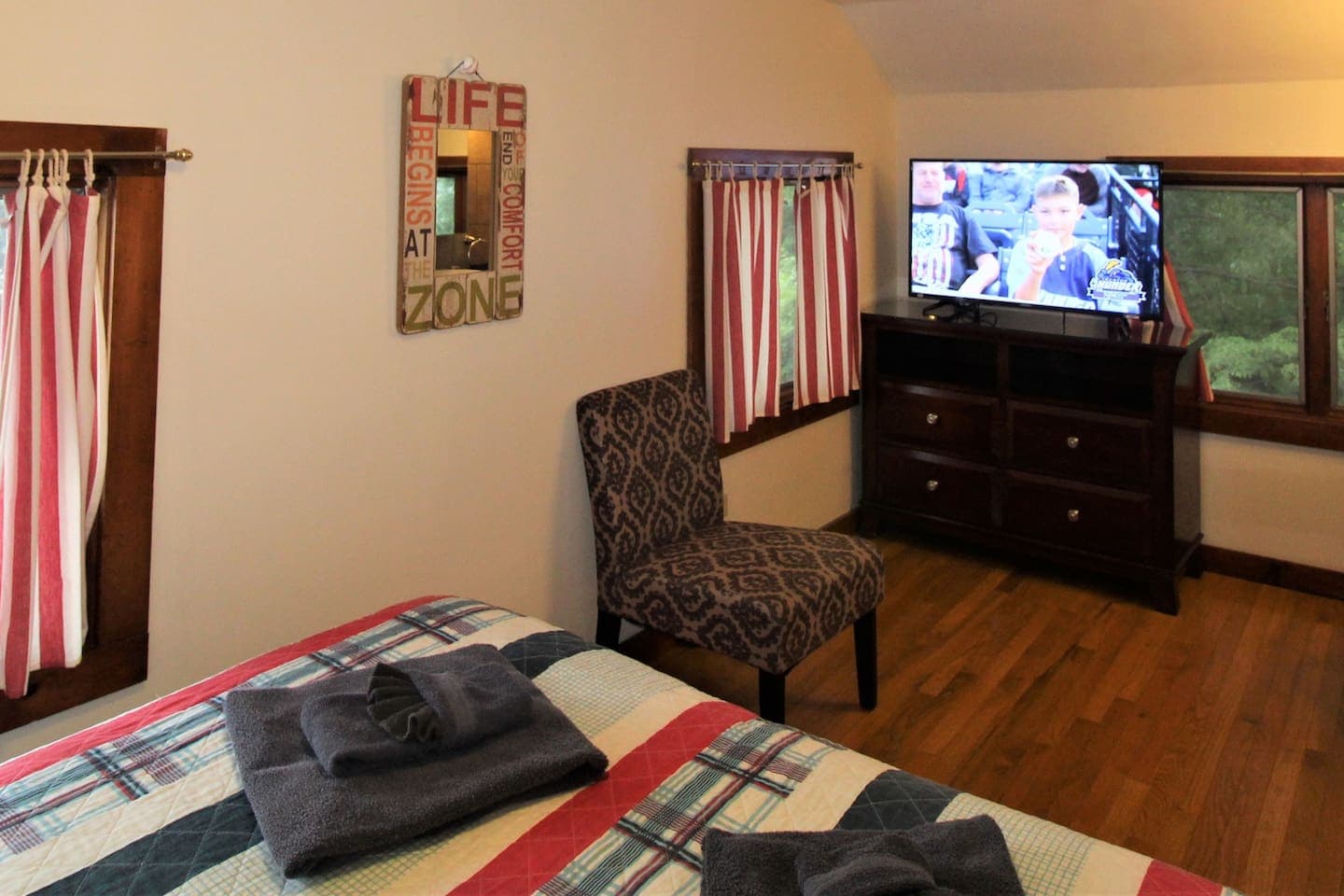 Bedroom #4, large flat screen smart Roku TV