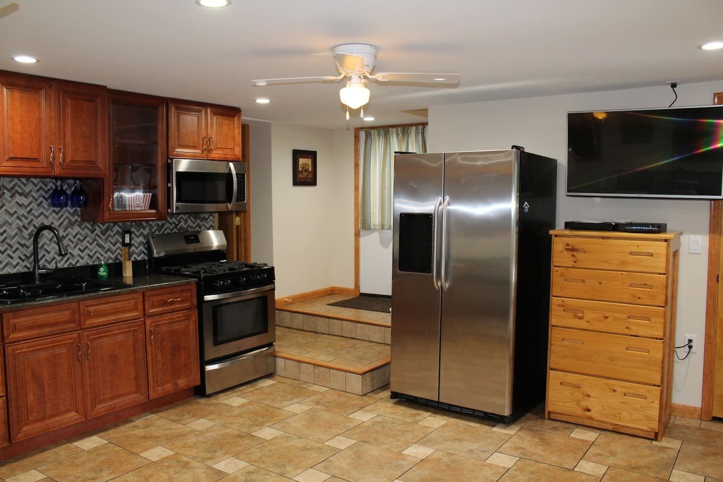 Lower level wet bar/ kitchenette.  Flat screen TV in every bedroom