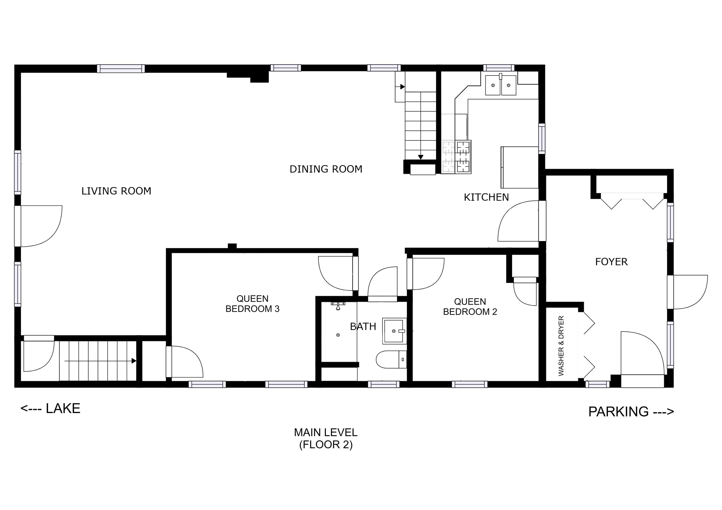 Ballpark Holiday floor plan - main level