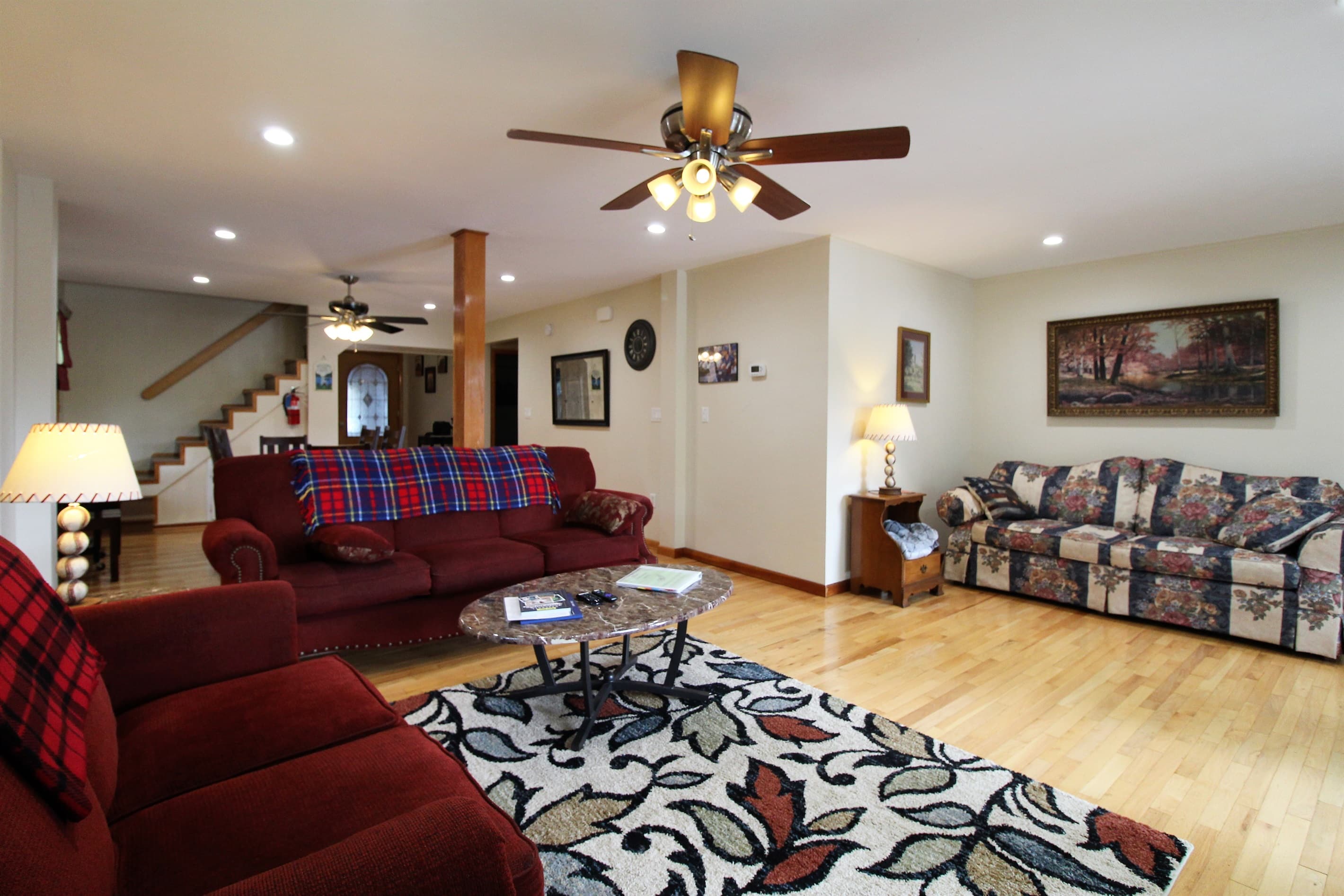 Open floor plan living and dining area