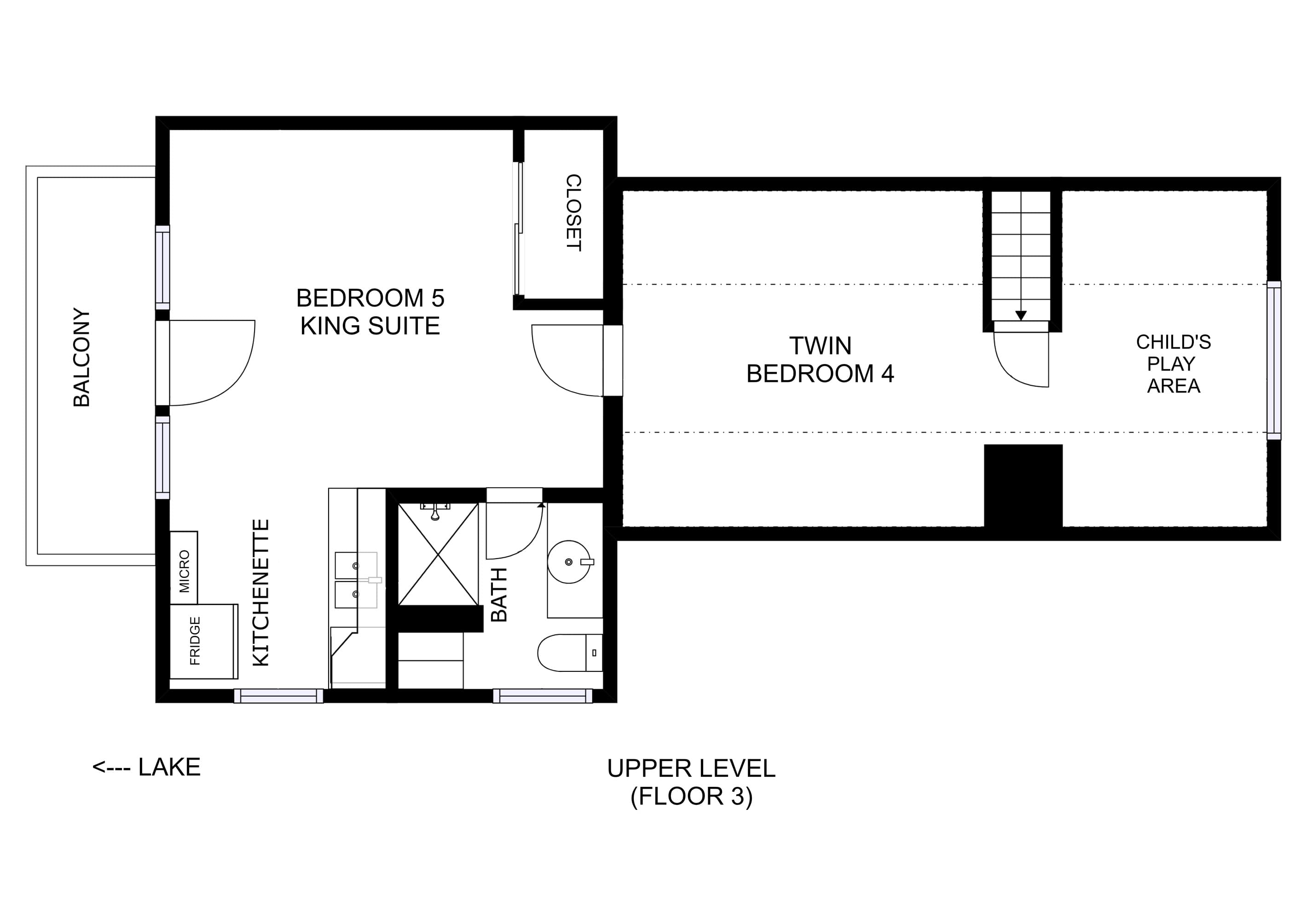 Ballpark Holiday floor plan - upper level