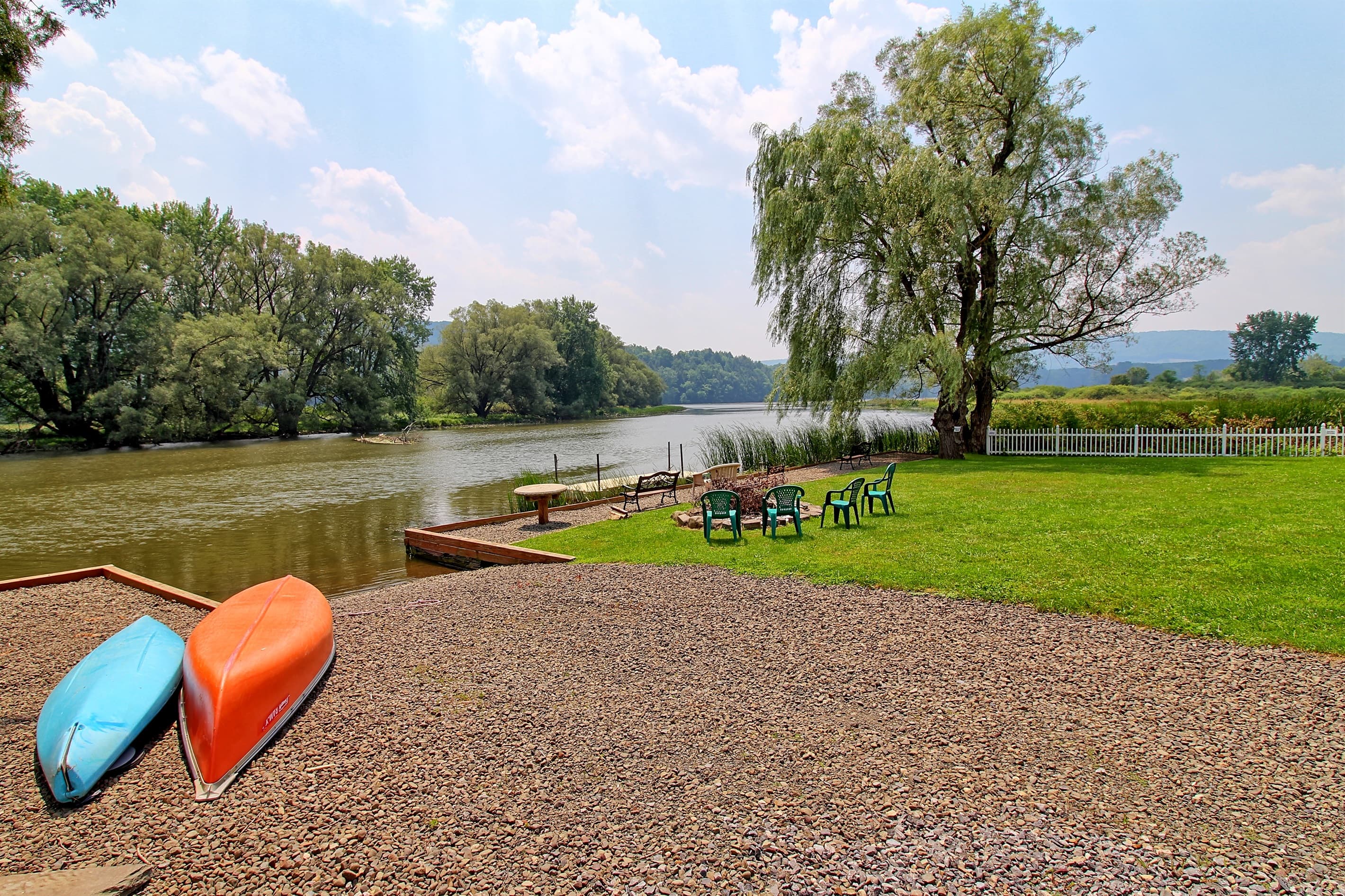 Cooperstown Baseball Rentals - Goose Bay has a private boat launch for the kayak and canoe we provide, or for our guests to easily launch their own watercraft