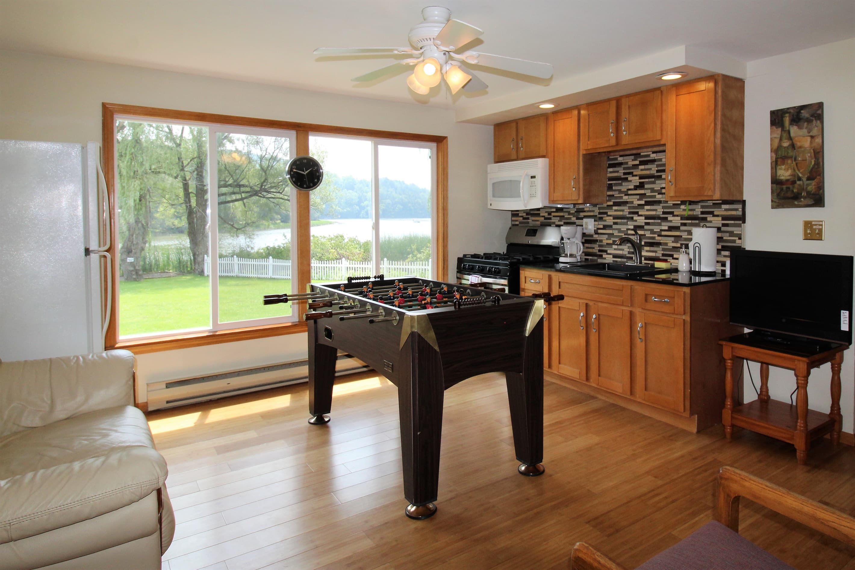 Den with bonus beverage fridge and kitchenette