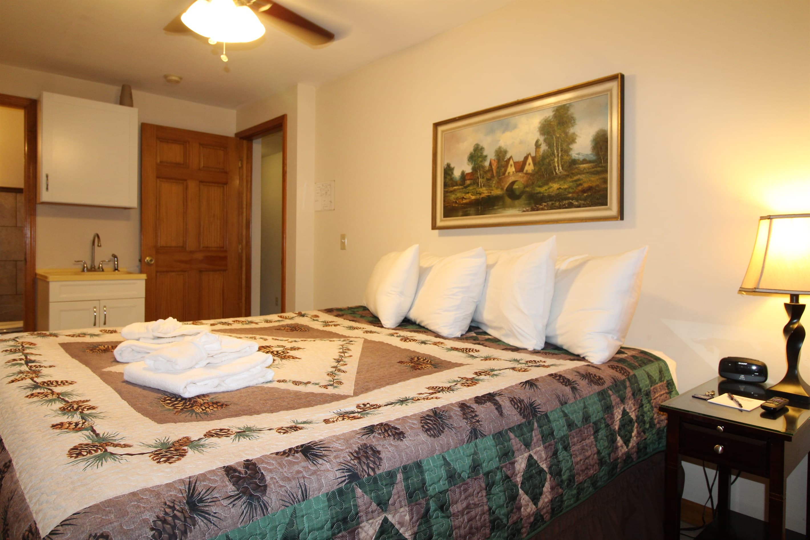 Bedroom #2 - King bed with en-suite half bathroom