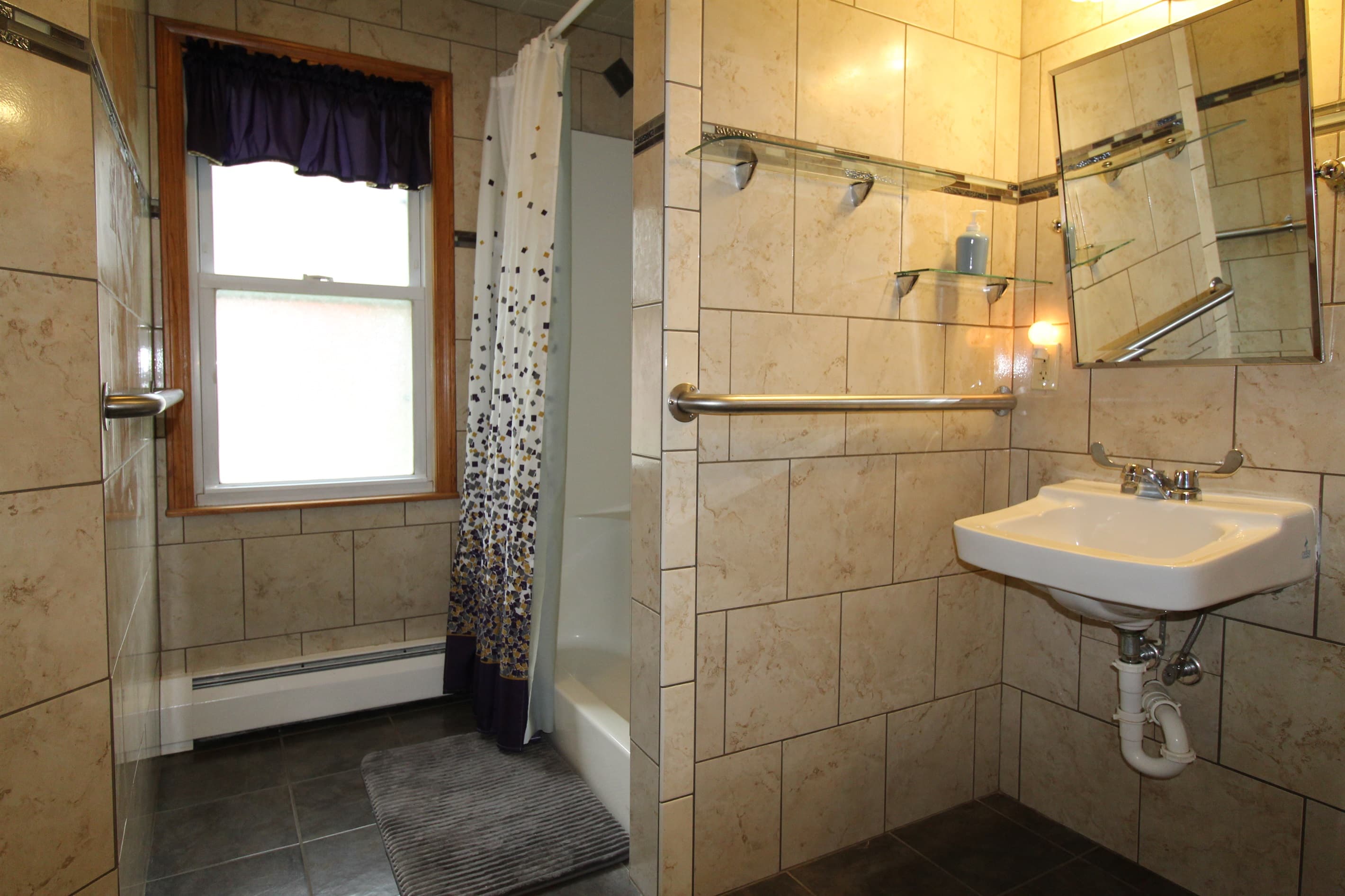 Handicapped Accessible bathroom with heated tile floors