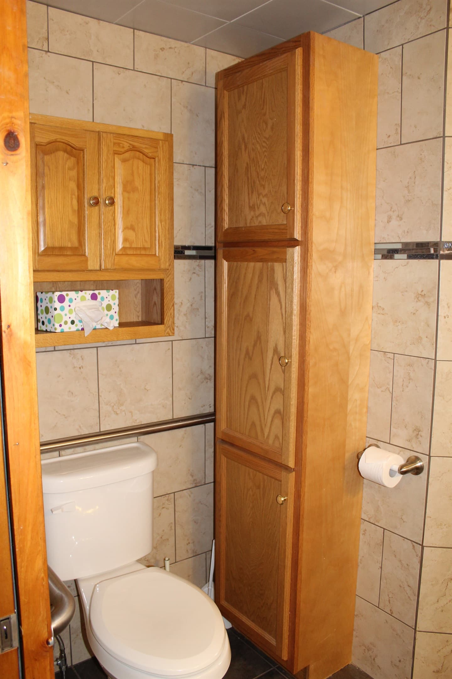 Lots of storage in the Handicapped Accessible bathroom