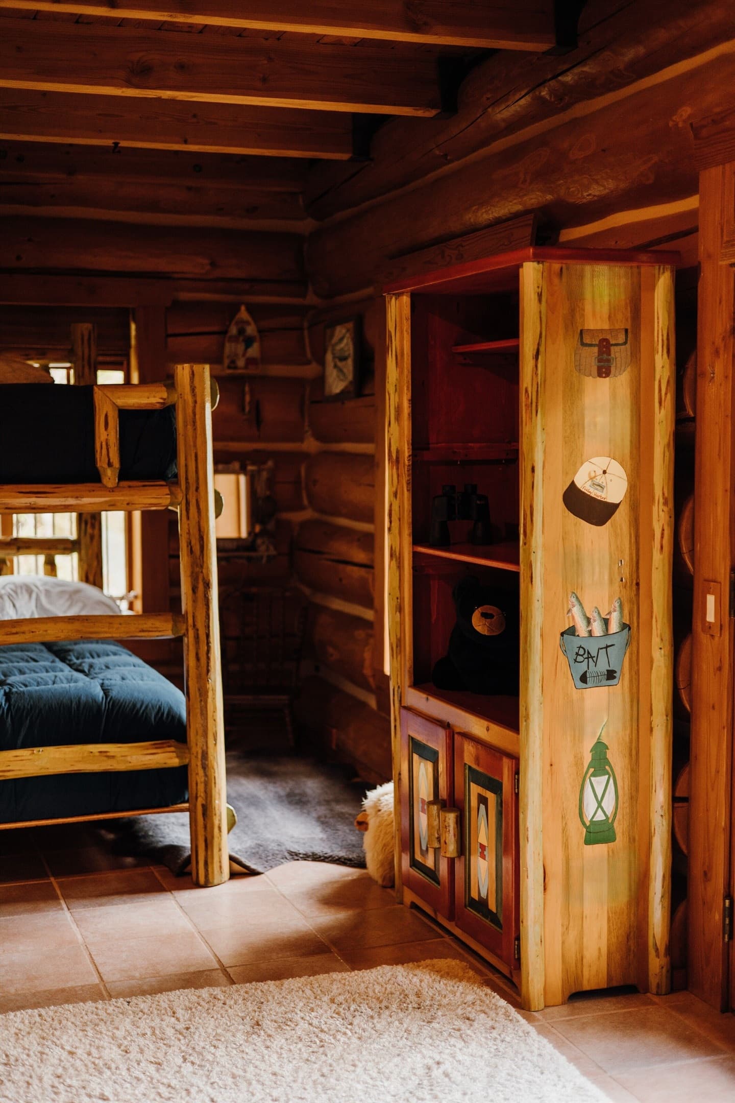 Twin bunk beds, second floor.
