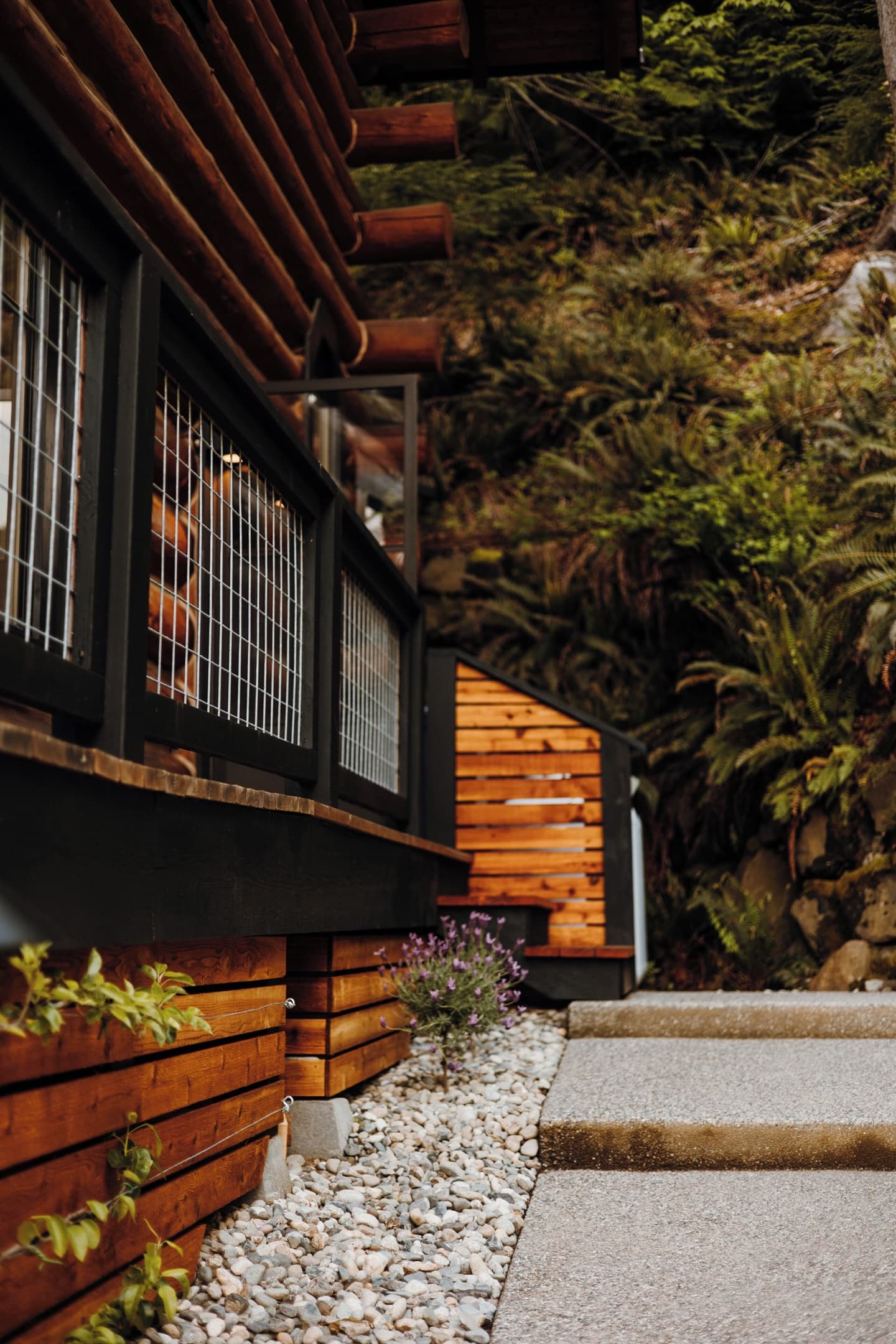 Front deck and garden.