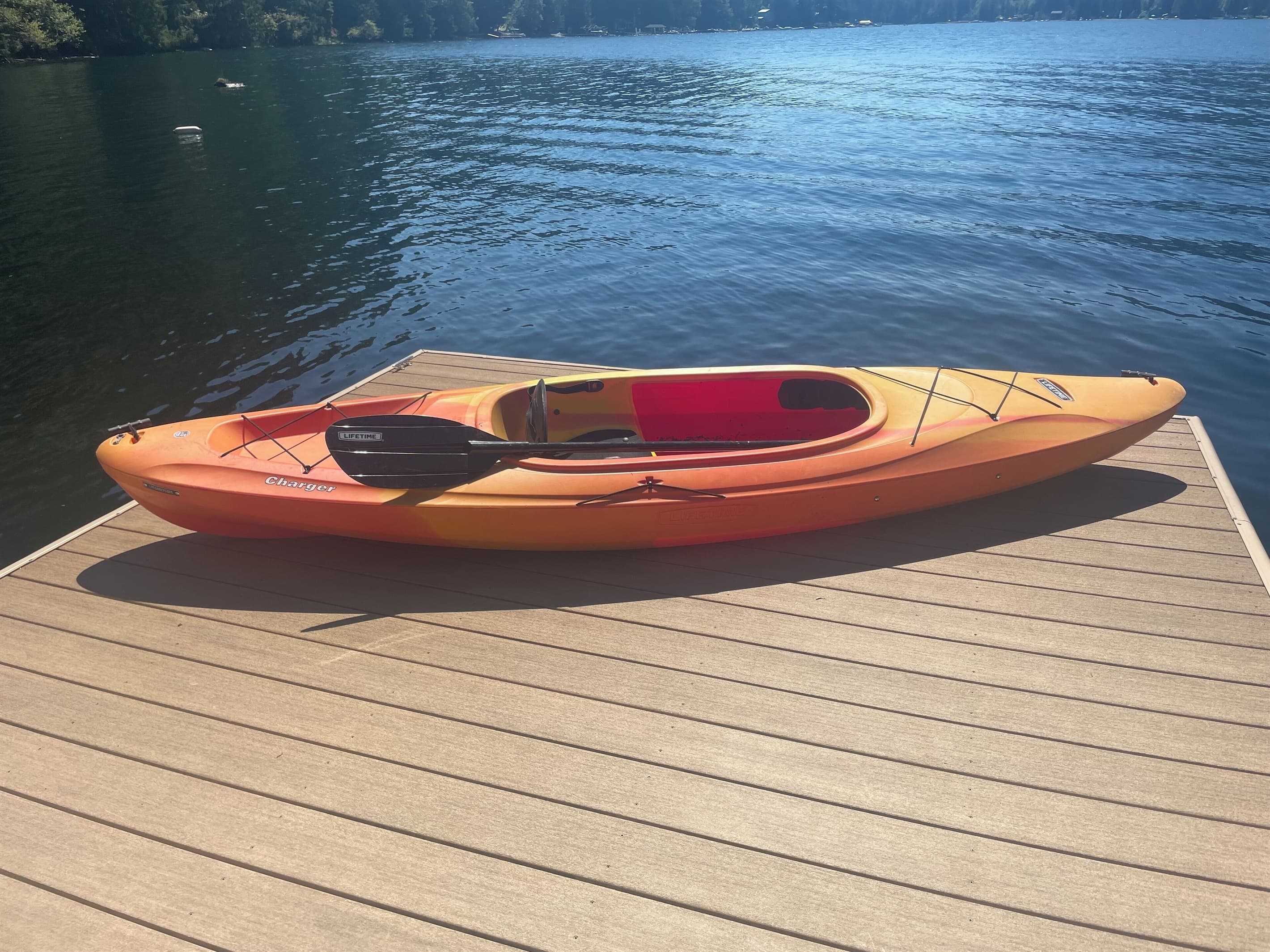 Ten foot adult kayak, five available.