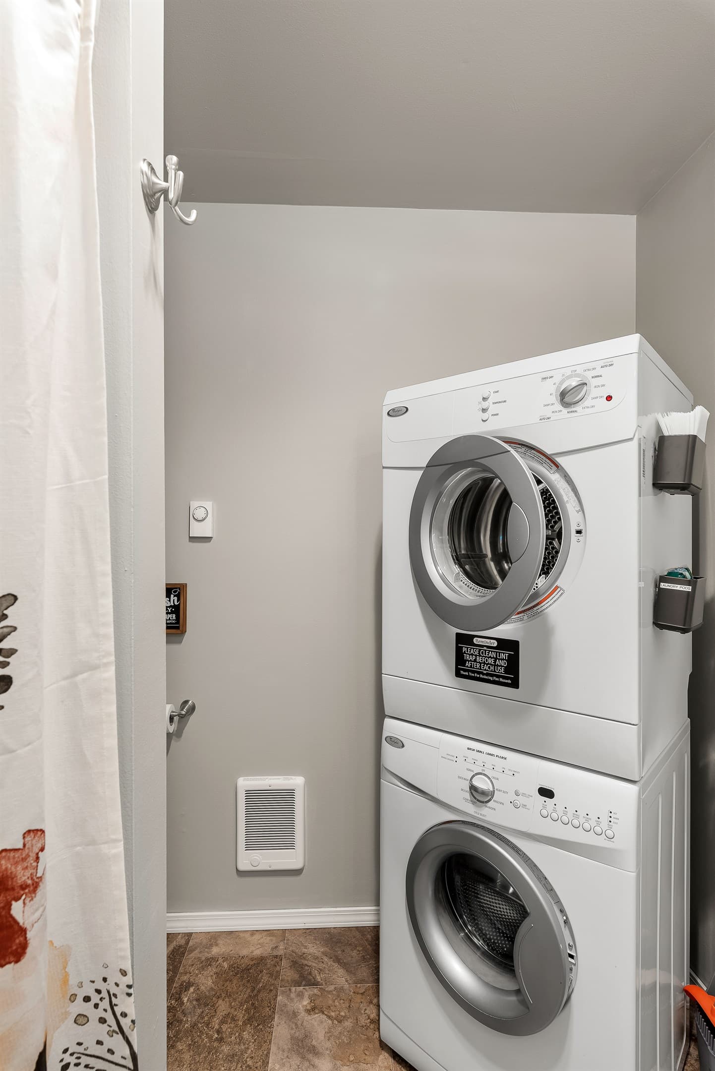 Laundry located in the main level bathroom.