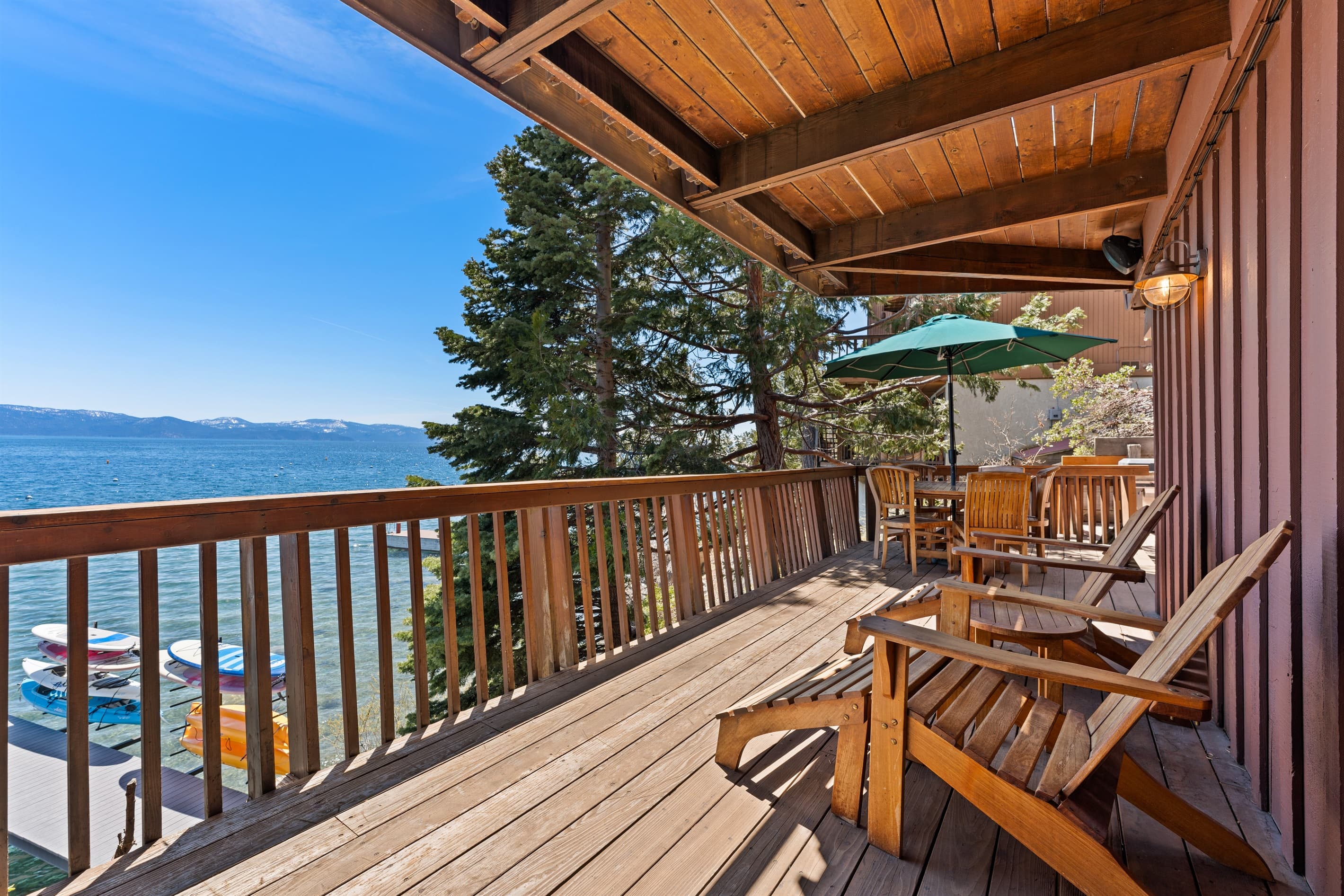 Deck with upstairs balcony above - Perfect for enjoying the view in the shade
