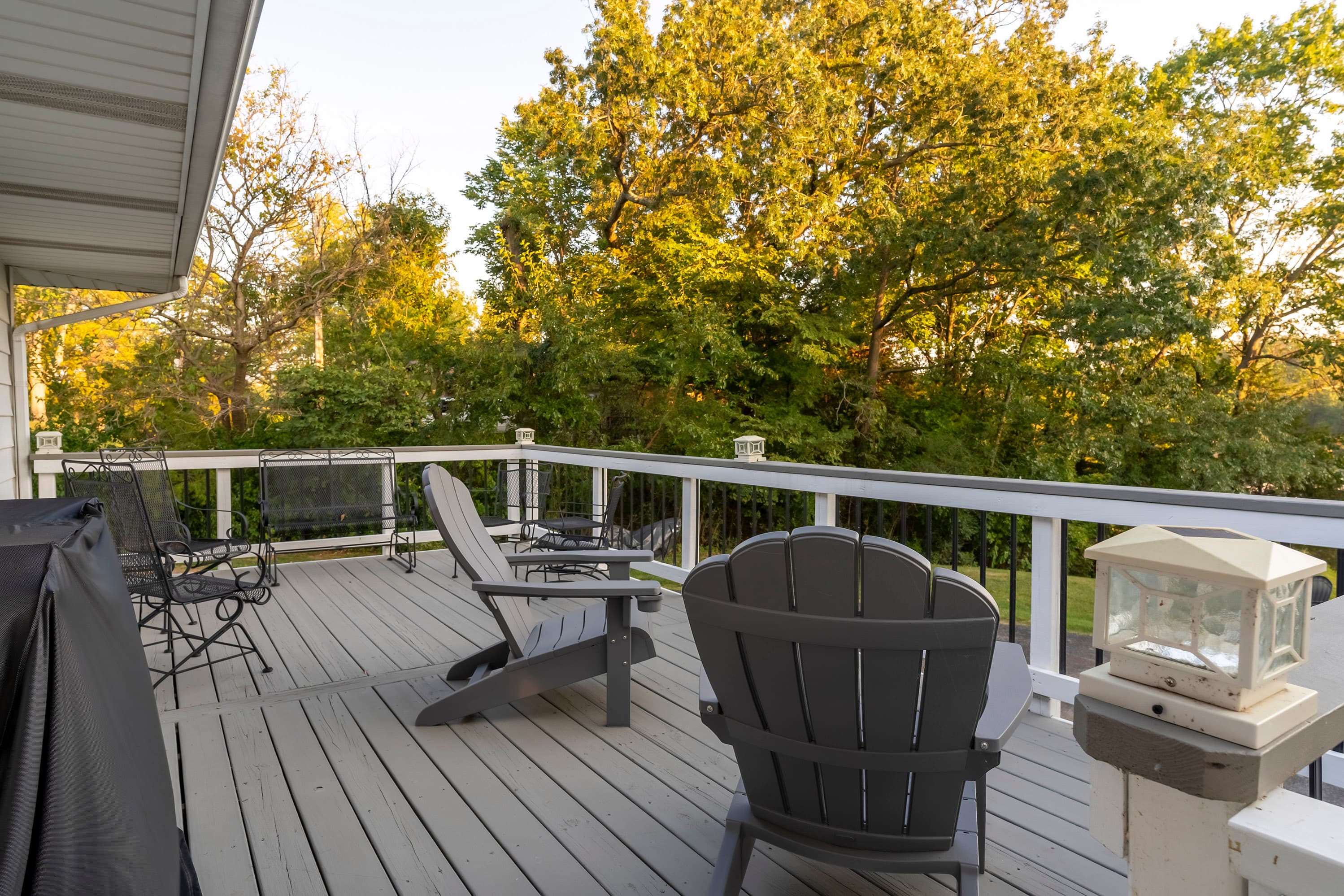 South-facing deck with shade