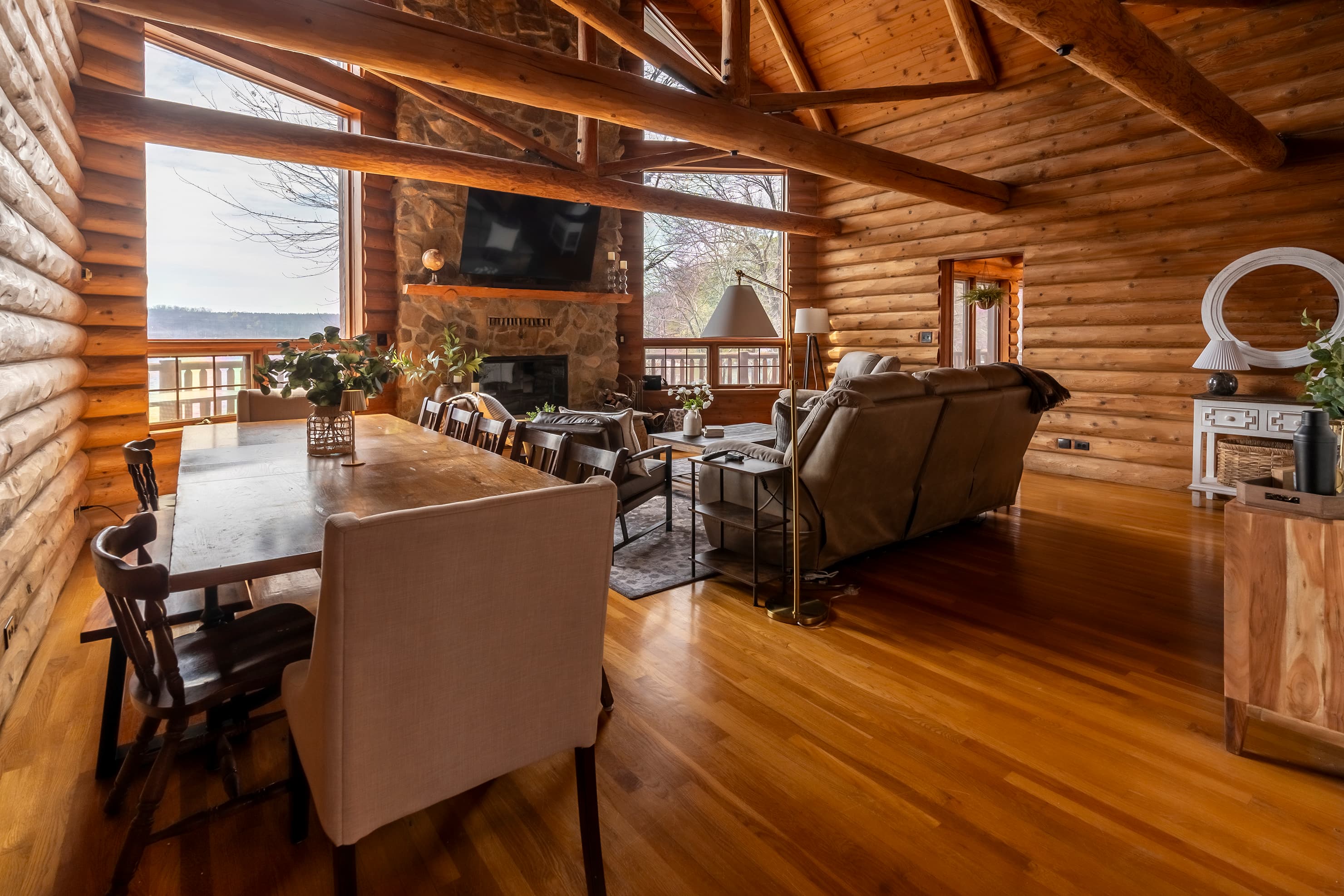 Dining area and living room on main level