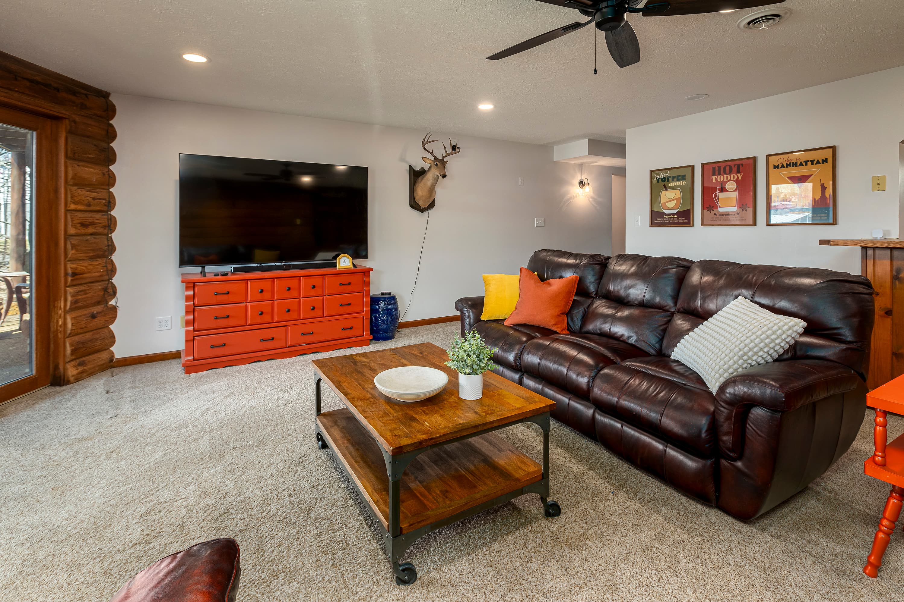 Large TV in Lower Level