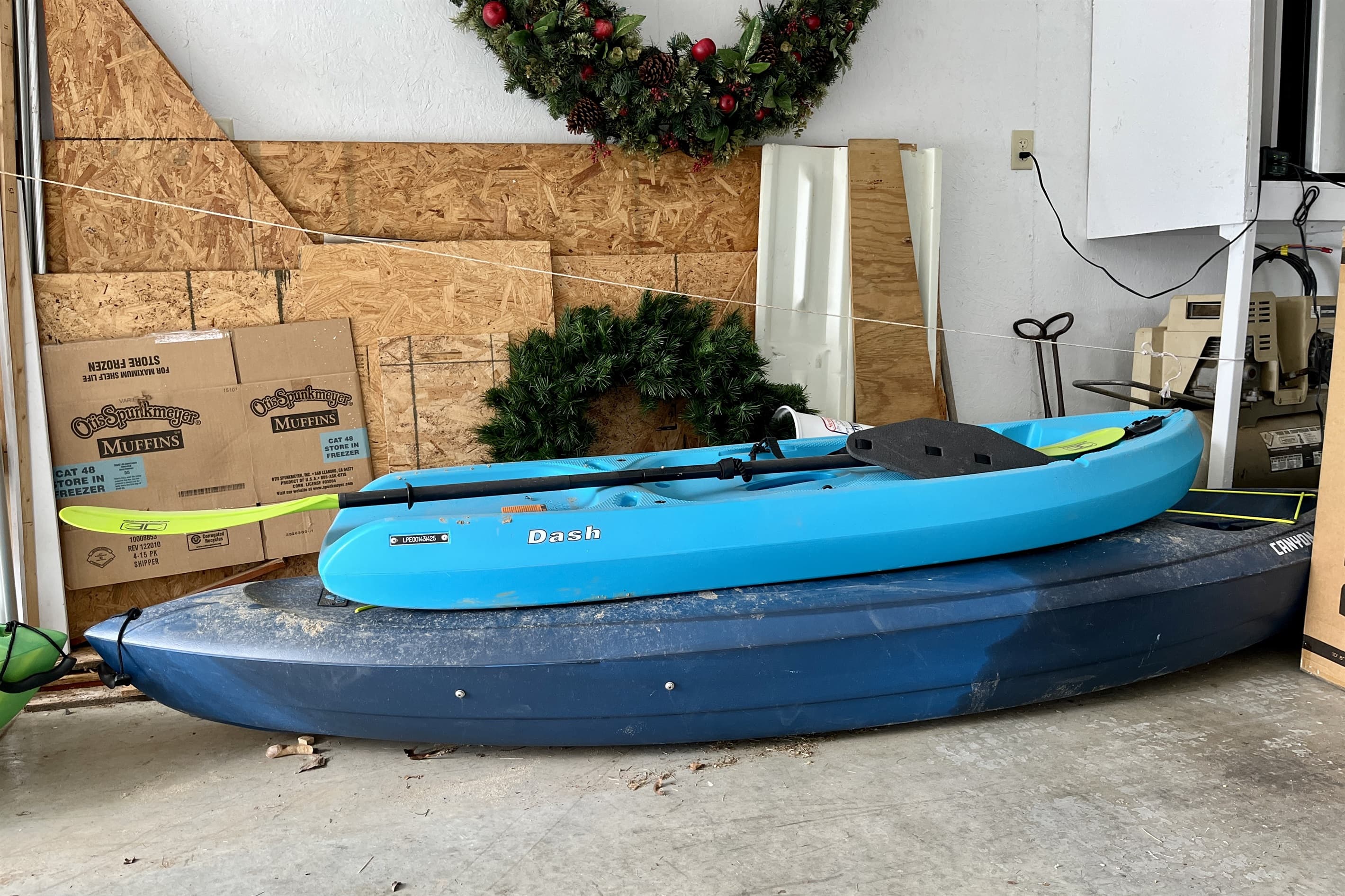 Kayak #2 and child kayak on site