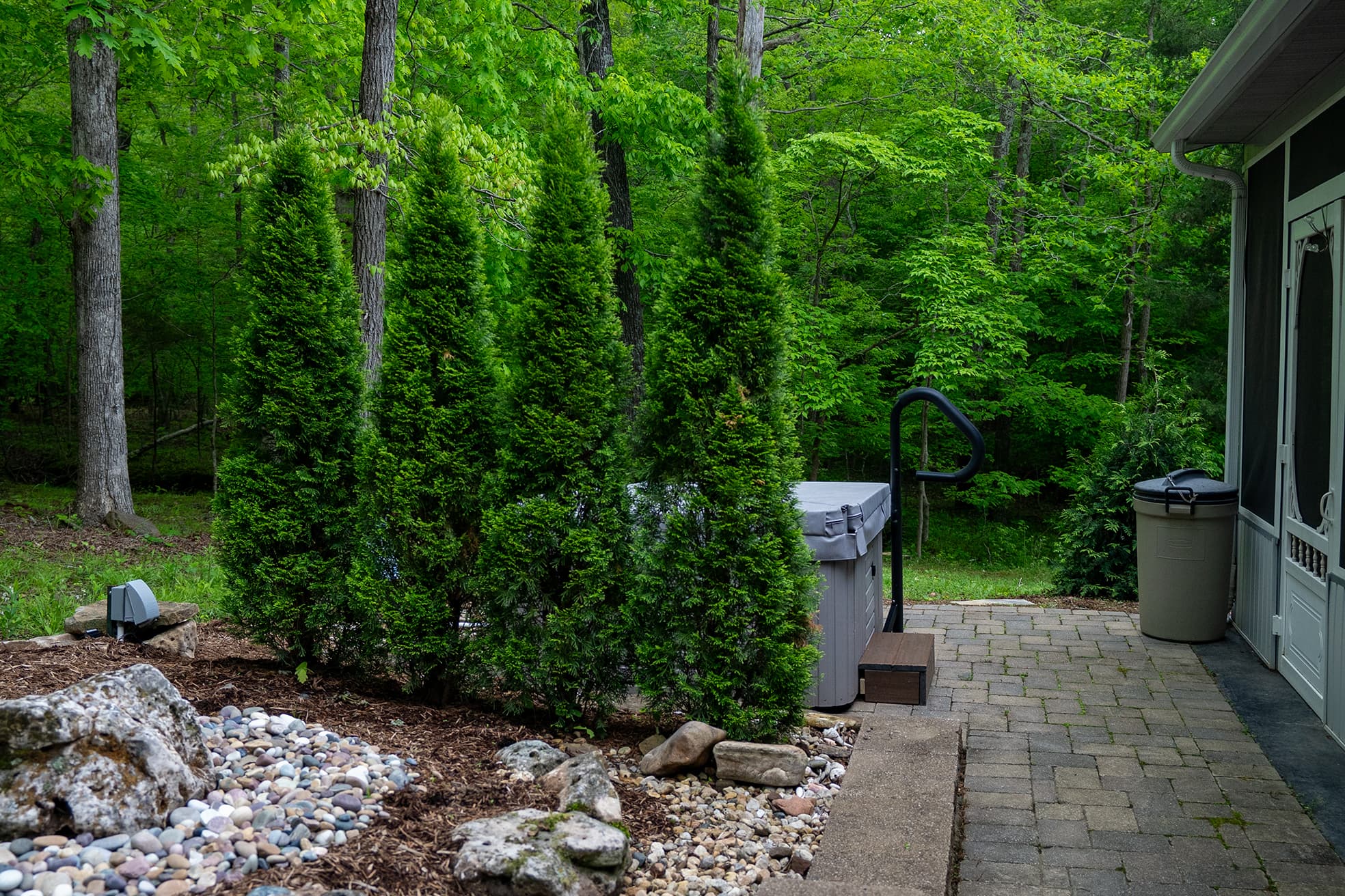 Privacy trees for hot tub